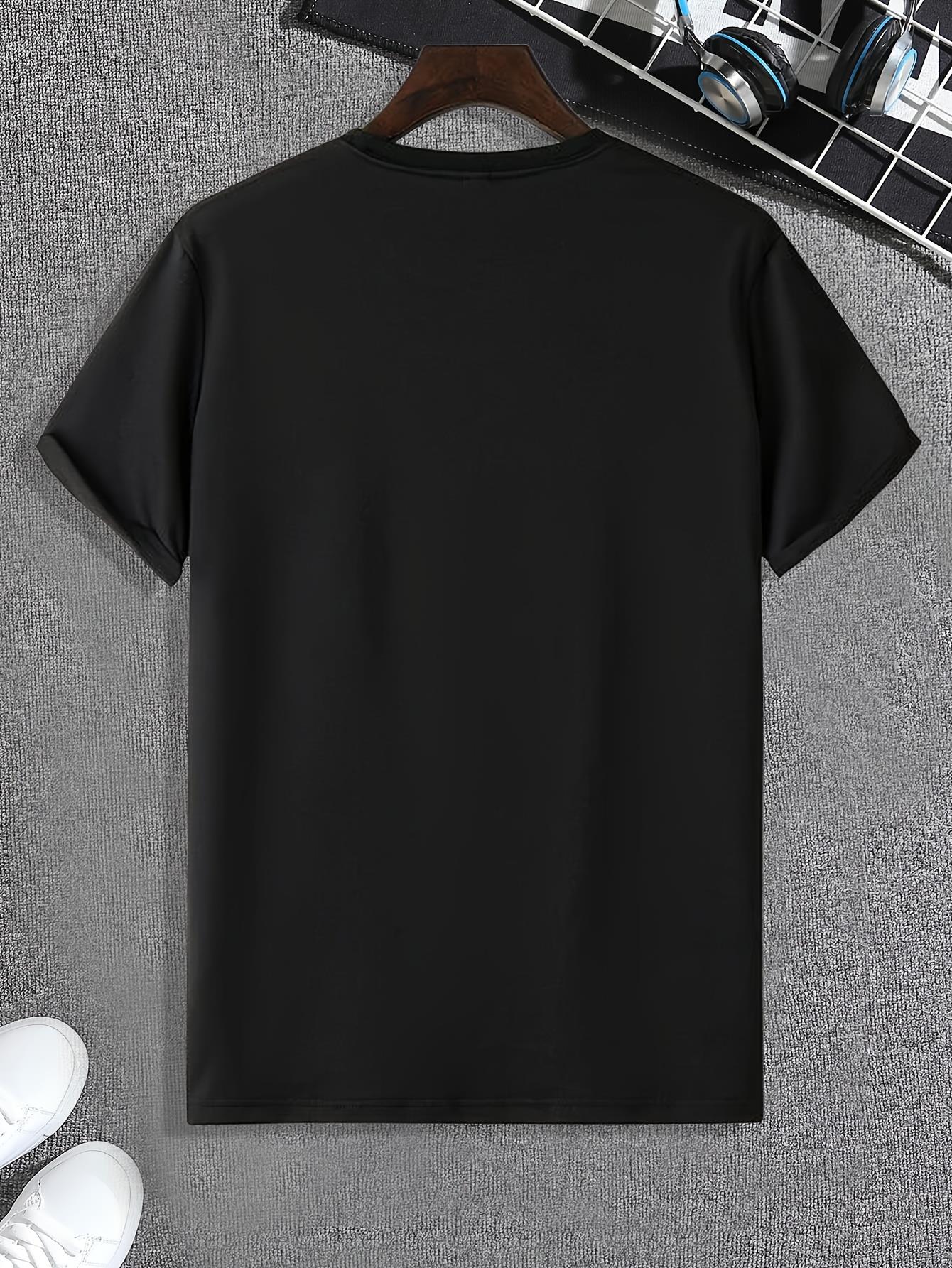 thumbnail image 2 of Men's Fashionable Round-Neck T-Shirt with Fun English Print - Casual, Breathable Polyester, Machine Washable - Perfect for Spring & Summer Tee For Adult, Men, Women, Teen, Teenager, Adolescent,Youth, 2 of 7