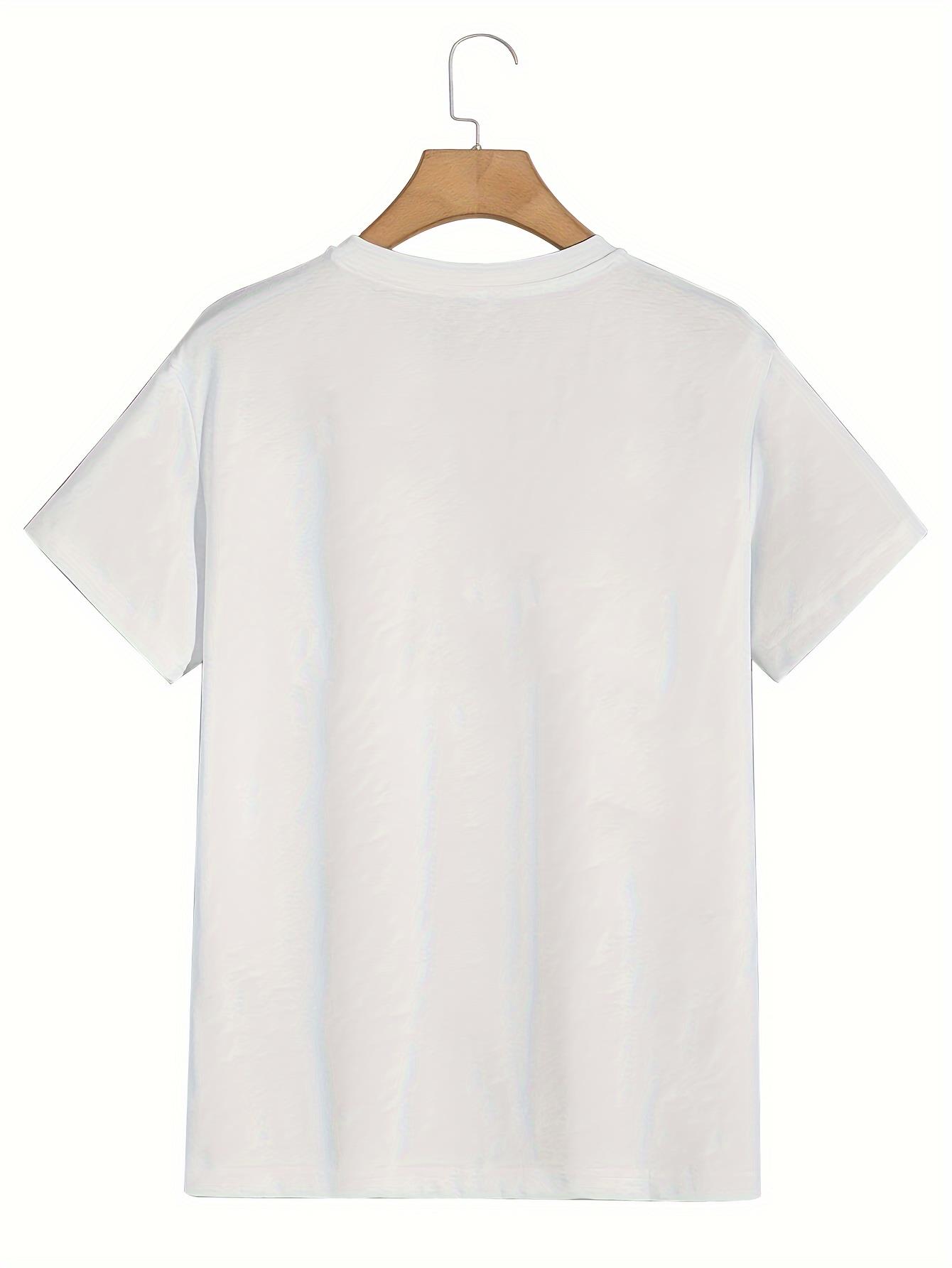 thumbnail image 2 of Letters Print Tops, Men's T-shirt, Summer Trendy Casual Short Sleeve s, Outdoor Sports Clothing,Leisurewear Tee For Adult, Men, Women, Teen, Teenager, Adolescent,Youth, 2 of 6