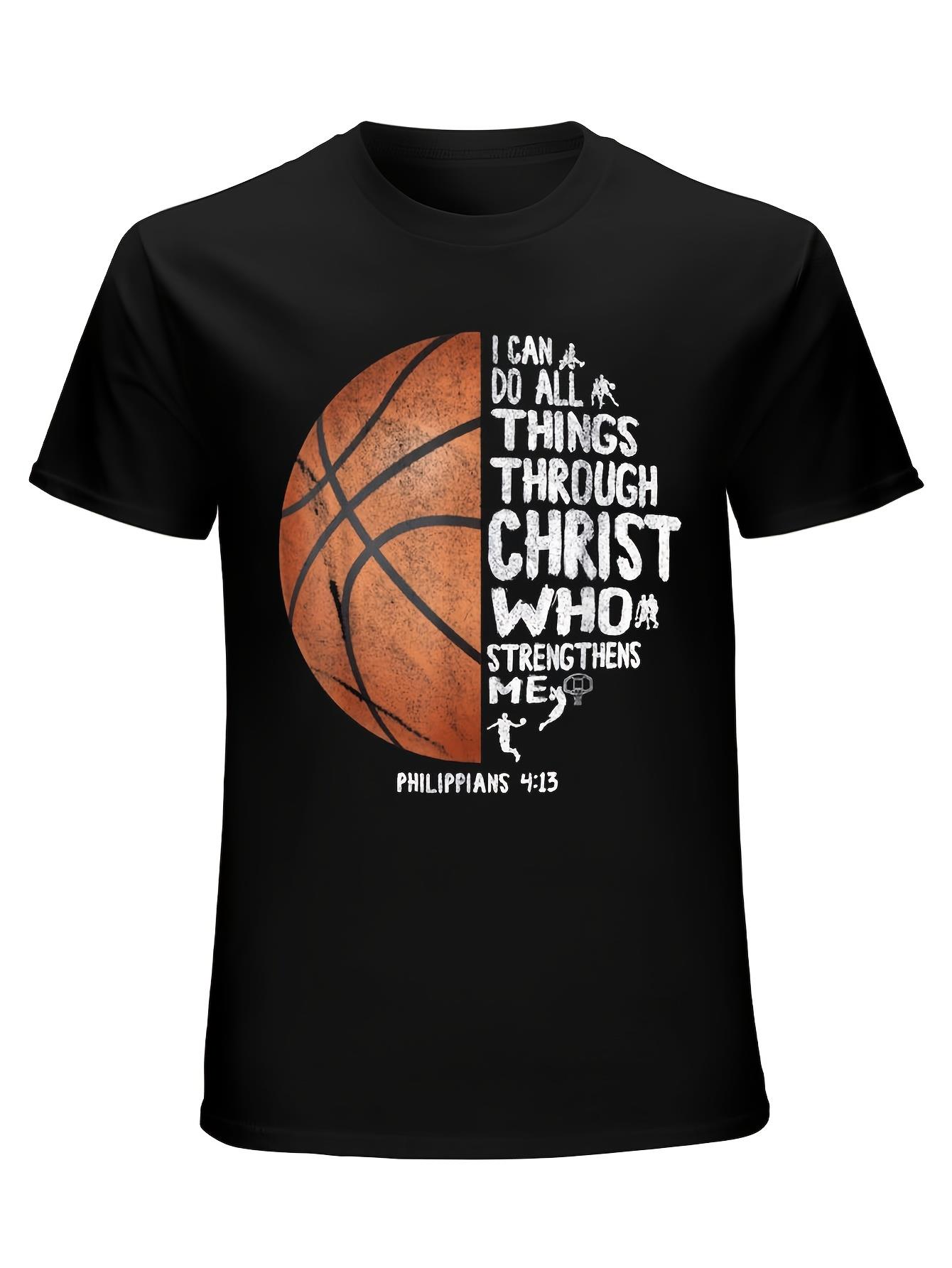 thumbnail image 2 of Can do all things through Christ Philippians 4:13 Basketball T-Shirt Tee For Adult, Men, Women, Teen, Teenager, Adolescent,Youth, 2 of 7