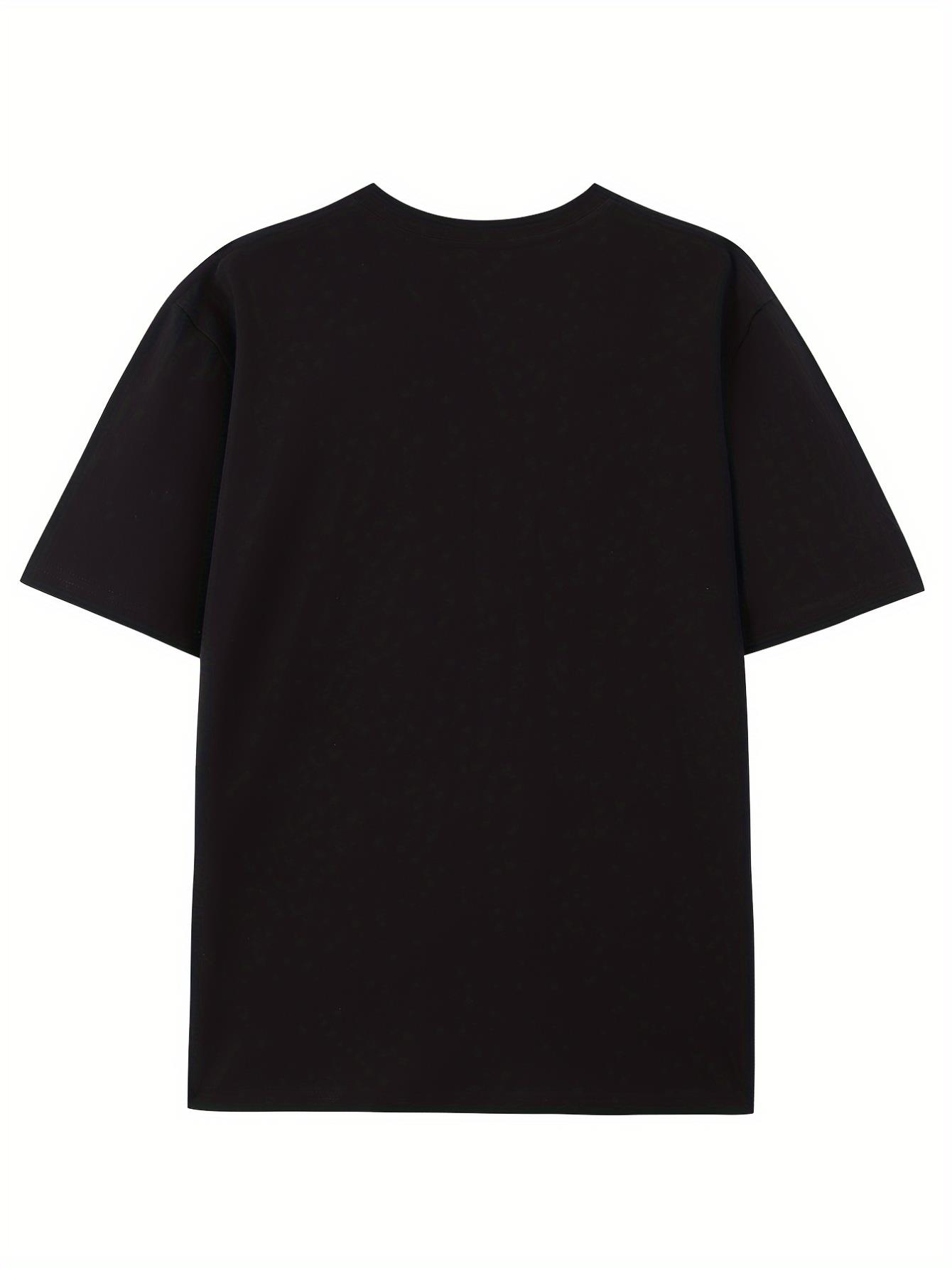 thumbnail image 3 of Men's Trendy Retro Hip Hop Street Casual T-Shirt, Pattern Print, Weight 100% Cotton High Quality Comfortable Versatile Soft Breathable Summer Short Sleeve Tops 220g Tee For Adult, Men, Women, Teen, T, 3 of 7