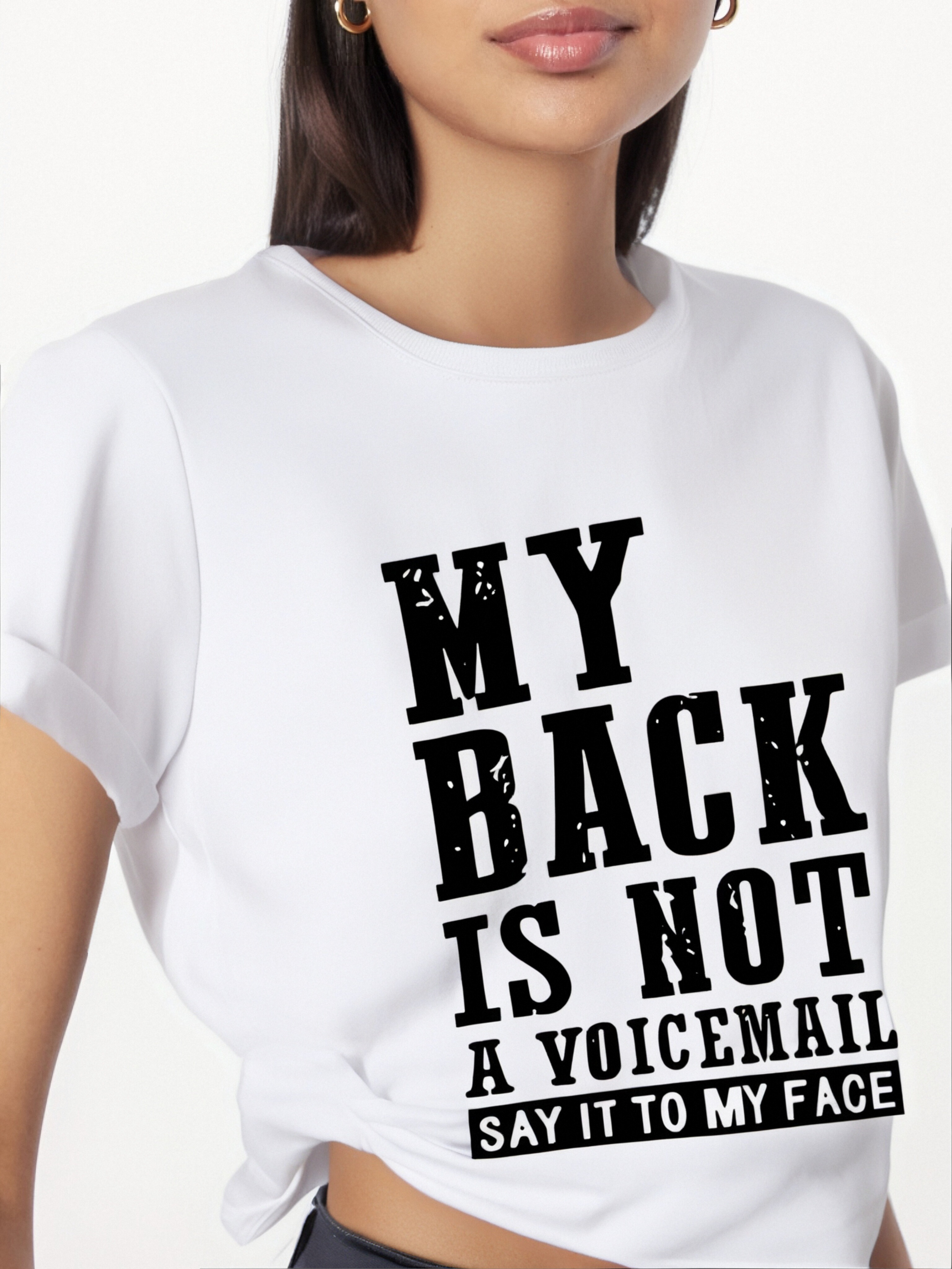 thumbnail image 1 of Letter Print Workout T-Shirt, Short Sleeve Crew Neck Casual Sports, Women's Clothing Tee For Adult, Men, Women, Teen, Teenager, Adolescent, Youth, 1 of 8