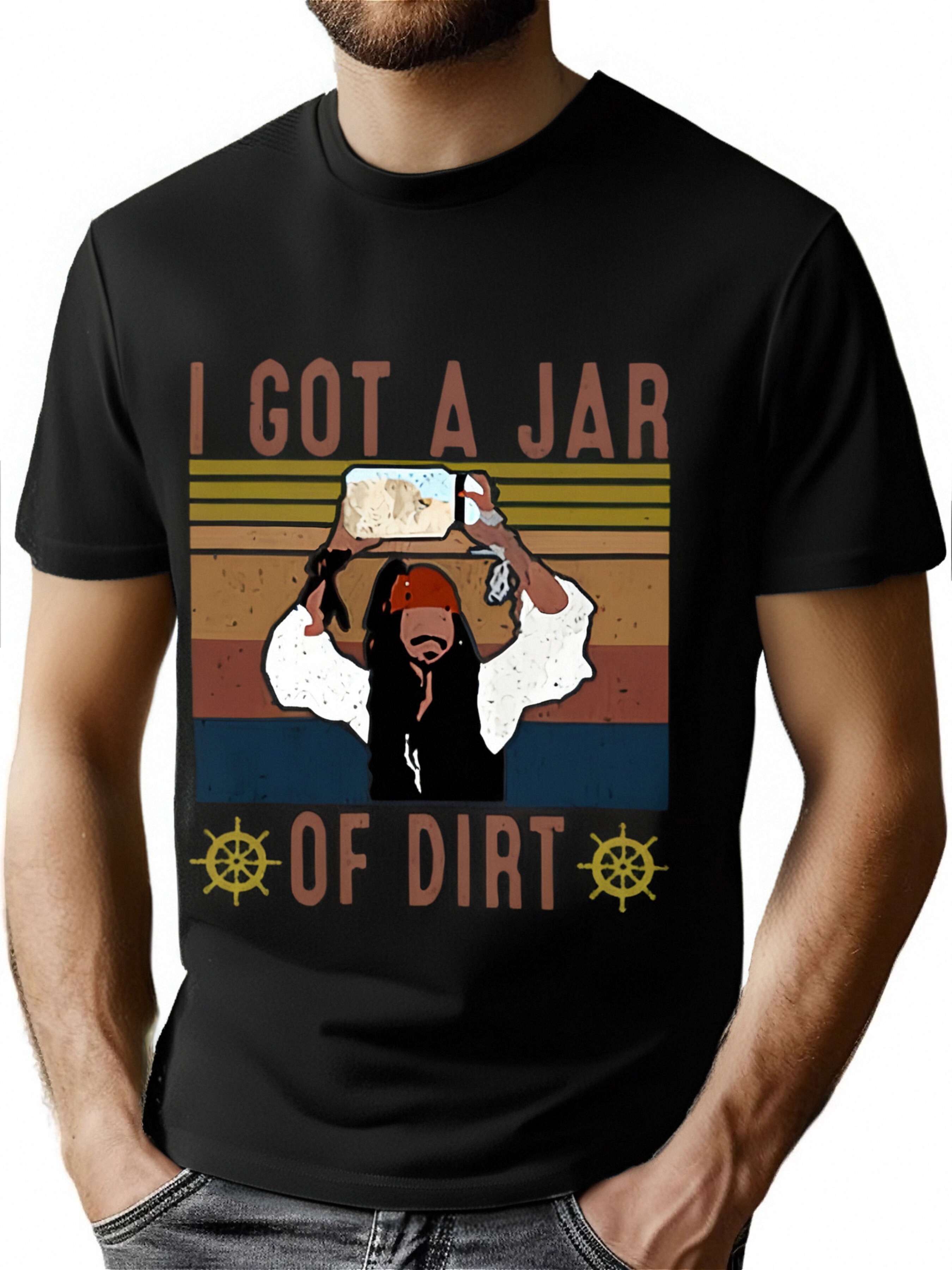 thumbnail image 1 of Vintage I Got A Jar Of Dirt T-shirt With Fancy Print, Casual Comfy , Trendy Short Sleeve Top For Summer Daily Wear - 220g Tee For Adult, Men, Women, Teen, Teenager, Adolescent,Youth, 1 of 7