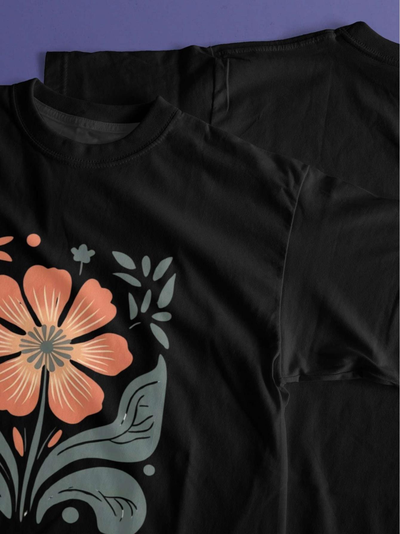 thumbnail image 5 of 1pc, Beautiful Flowers, Valentine'S Day, Women'S T-shirt, Short Sleeved, Comfortable and Breathable, Suitable for All Seasons, Women'S Clothing, Daily Leisure, Birthday Gift, Holiday Gift, New Year'S, 5 of 8