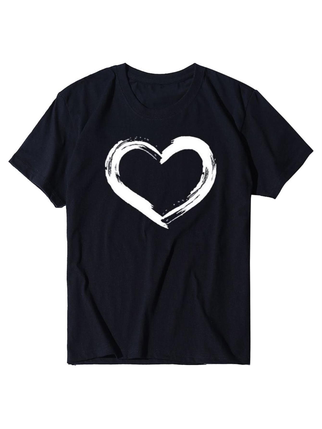 thumbnail image 2 of asdoklhq Womens Plus Size Tops Clearance, Women Valentine's Day Print Short Sleeve T-shirt Novelty Graphic Tops, 2 of 8