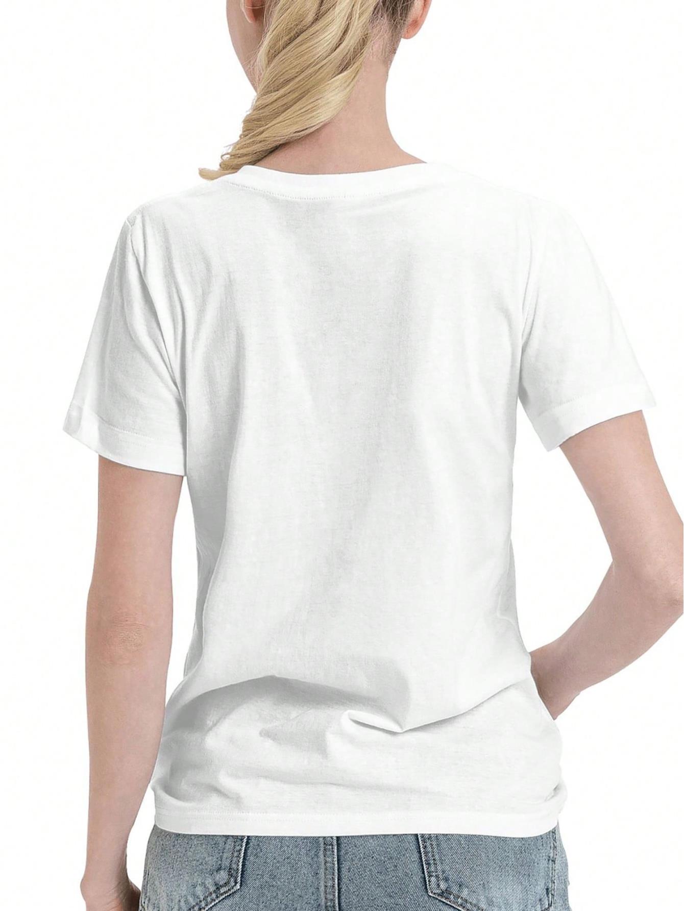 thumbnail image 3 of Happy Easter Bunny Daisy Floral Easter Bunny Face Women's T-Shirt, 100% Cotton Casual T-shirt, Soft and Breathable Short Sleeve, Perfect for Daily Wear, Outdoor Activities, Travel and Casual Home Sty, 3 of 7