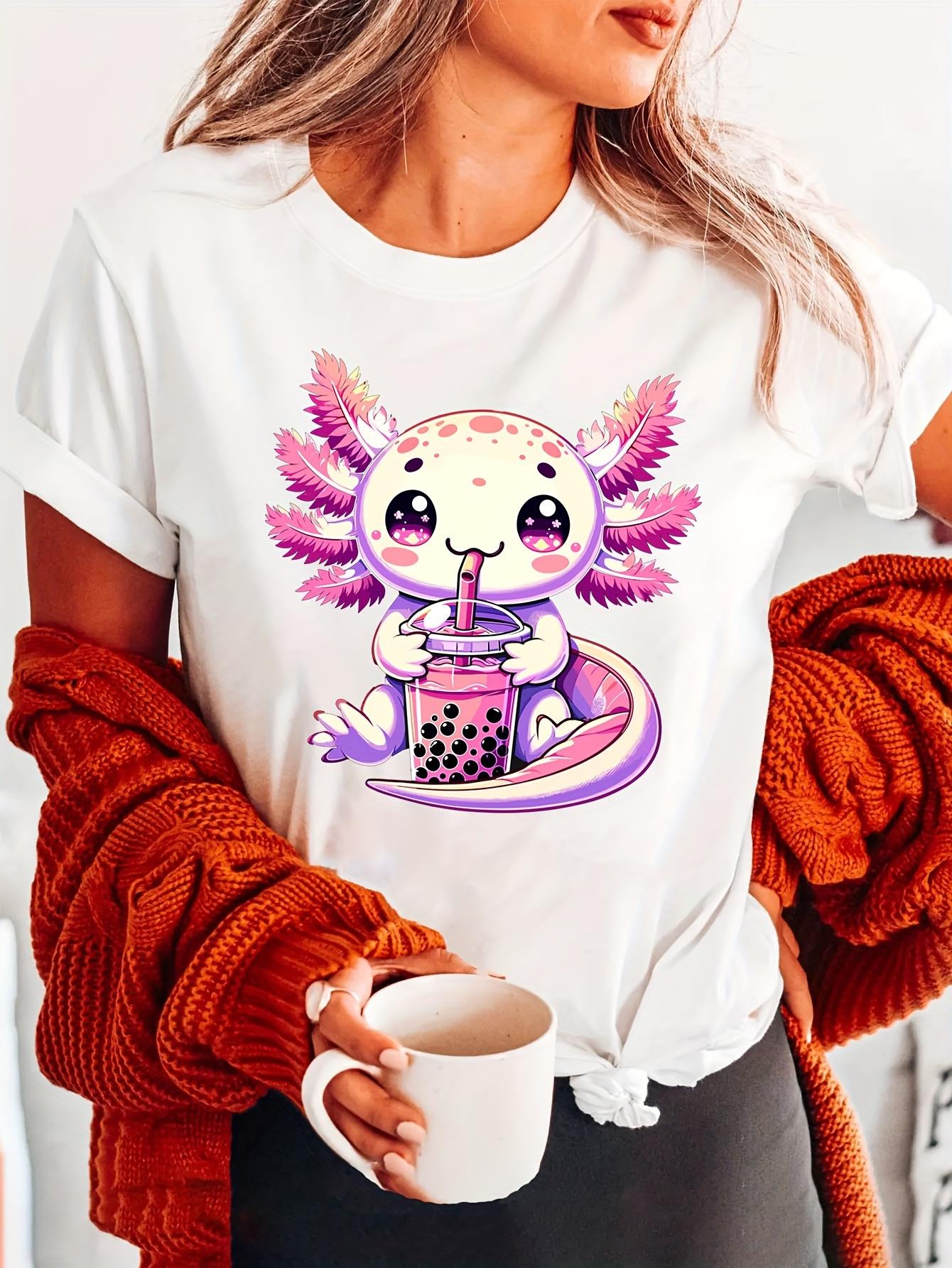 thumbnail image 2 of Milk Tea Graphic Tee - Short Sleeve Crew Neck Casual Top for Women, Perfect for Spring & Summer, 2 of 8