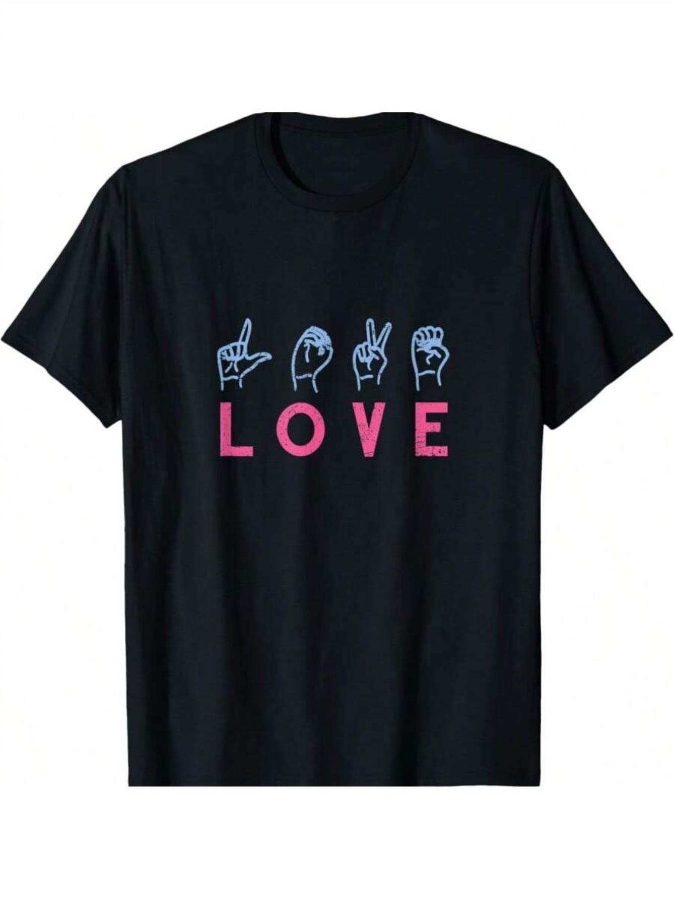 thumbnail image 3 of Love Sign Language Tee Cute Pink Valentines Day T-Shirt, 3 of 8