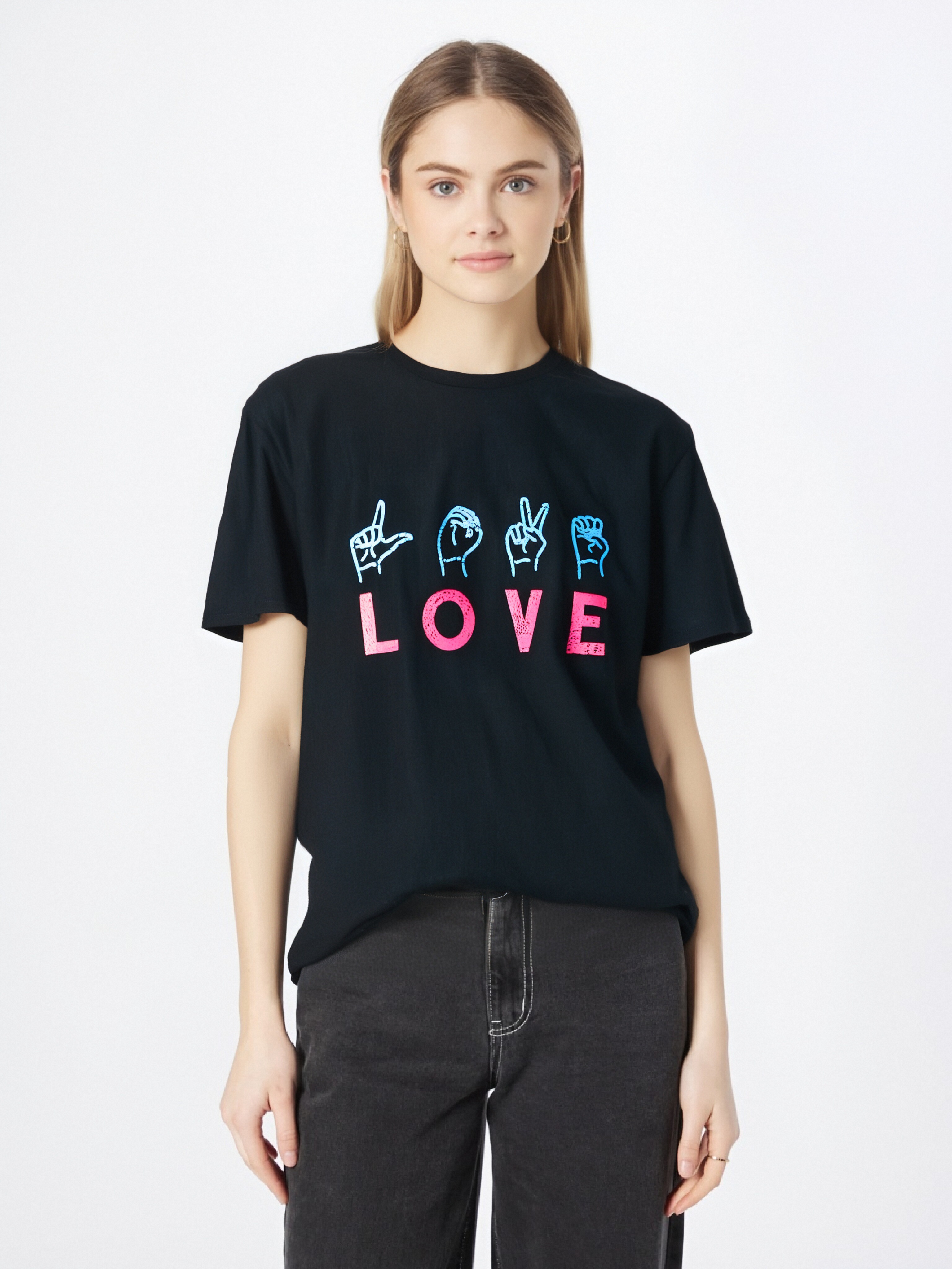 thumbnail image 1 of Love Sign Language Tee Cute Pink Valentines Day T-Shirt, 1 of 8