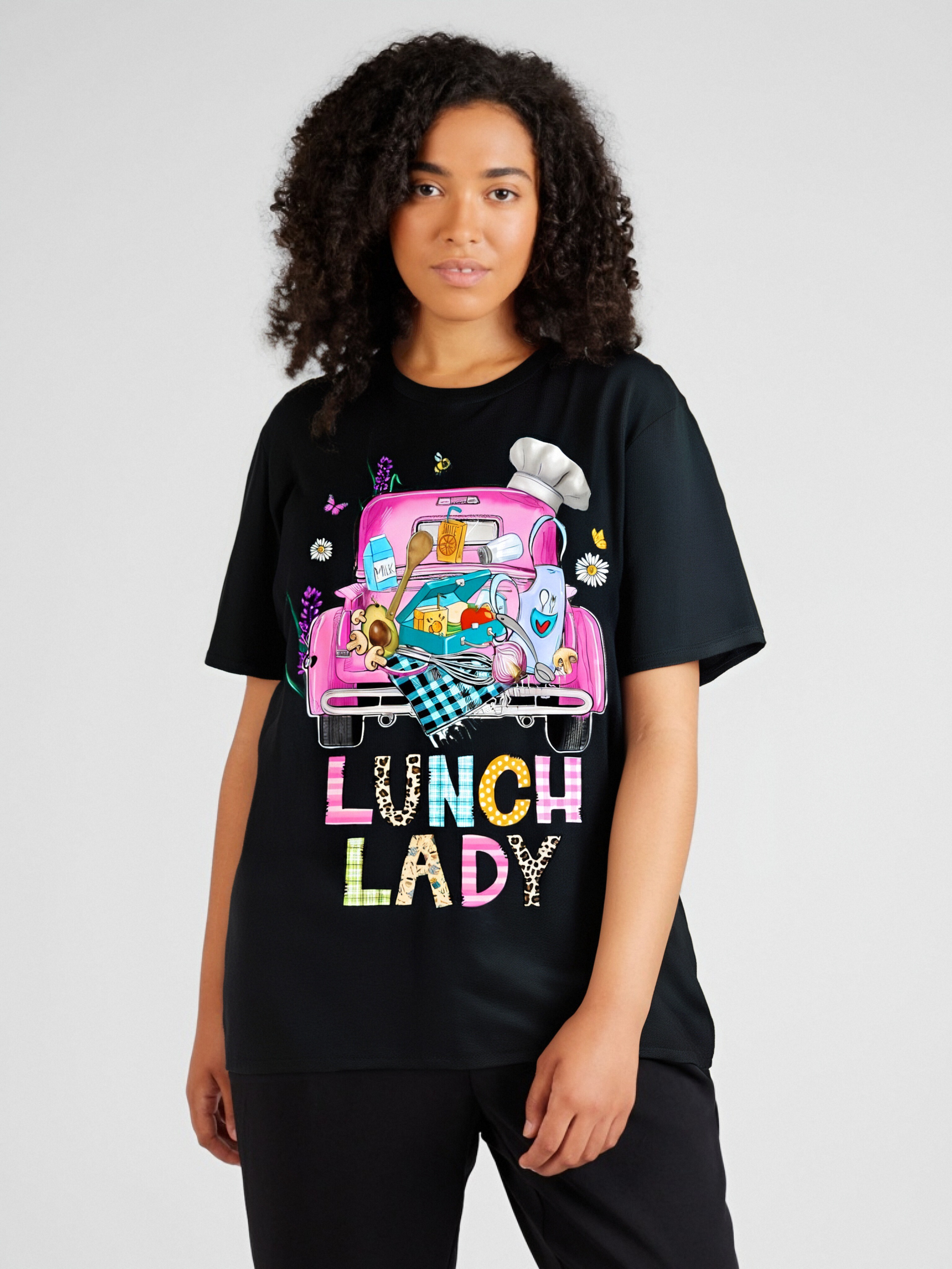 thumbnail image 5 of Lunch Lady Cute Truck Lunch Ladies Squad Cafeteria Crew T-Shirt | Valentine's Day gift | Unisex | Cotton T-shirt, 5 of 5