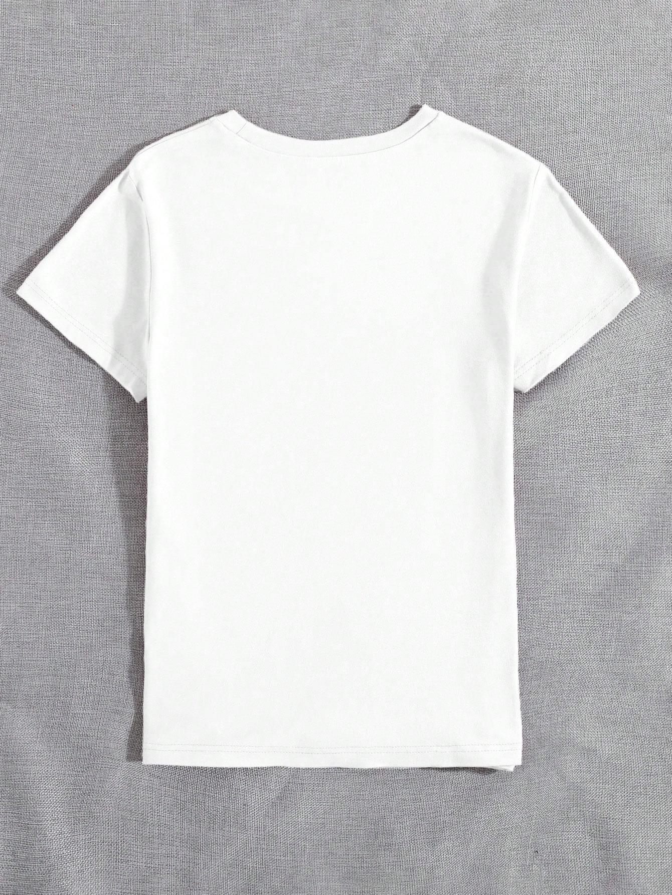 thumbnail image 4 of Women's Casual Short Sleeve Round Neck T-Shirt With 'I Love My Job For All The Reasons' Graphic Print, Summer Teachers' Day Tee Graphic Tees Women Tops, 4 of 8