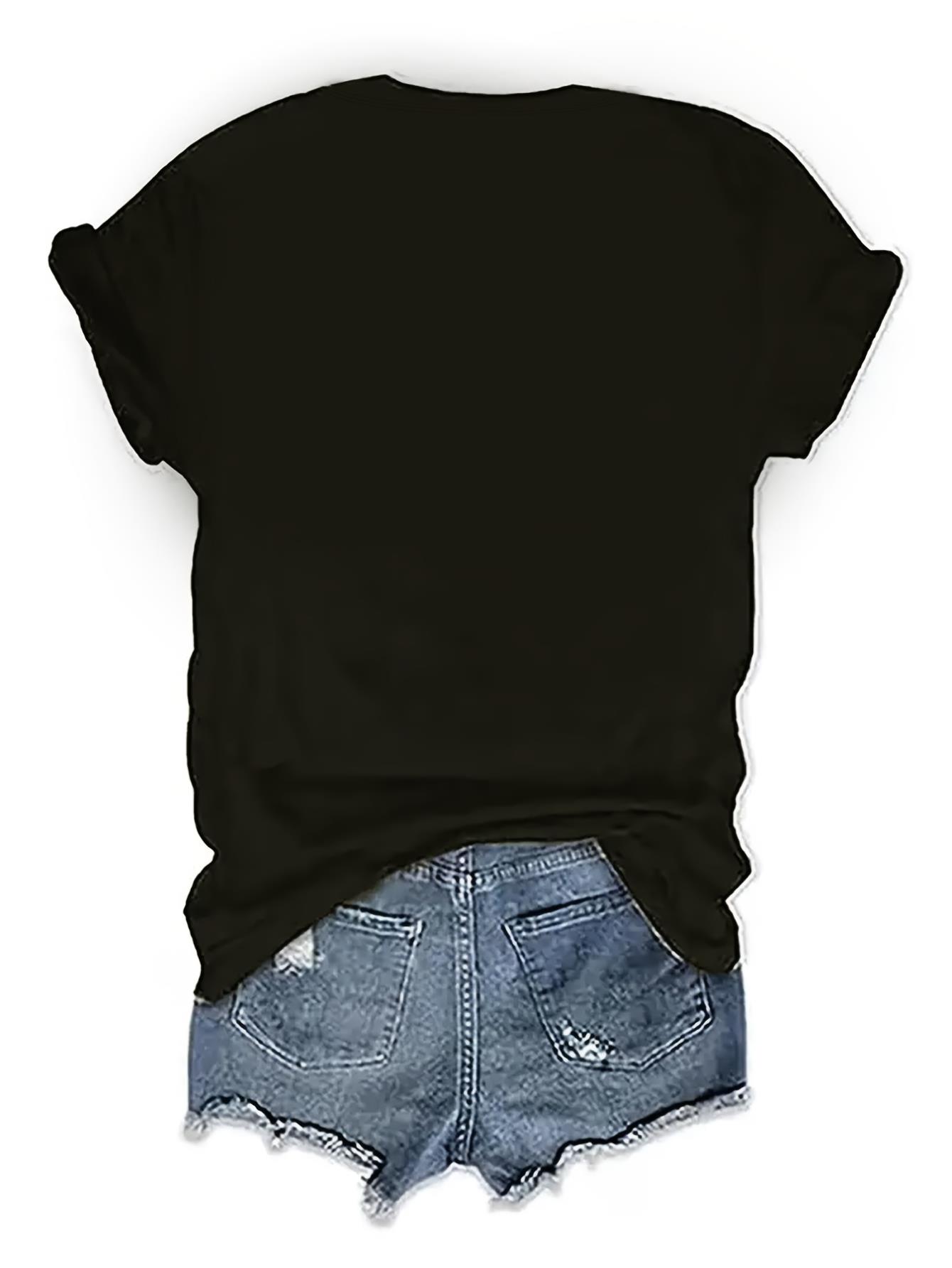 thumbnail image 3 of Valentine's Day Duck Graphic Print T-Shirt, Women's Casual Crew Neck Short Sleeve Top, Knit Fabric, All-Season Regular Length Tee with Animal Pattern, 3 of 7