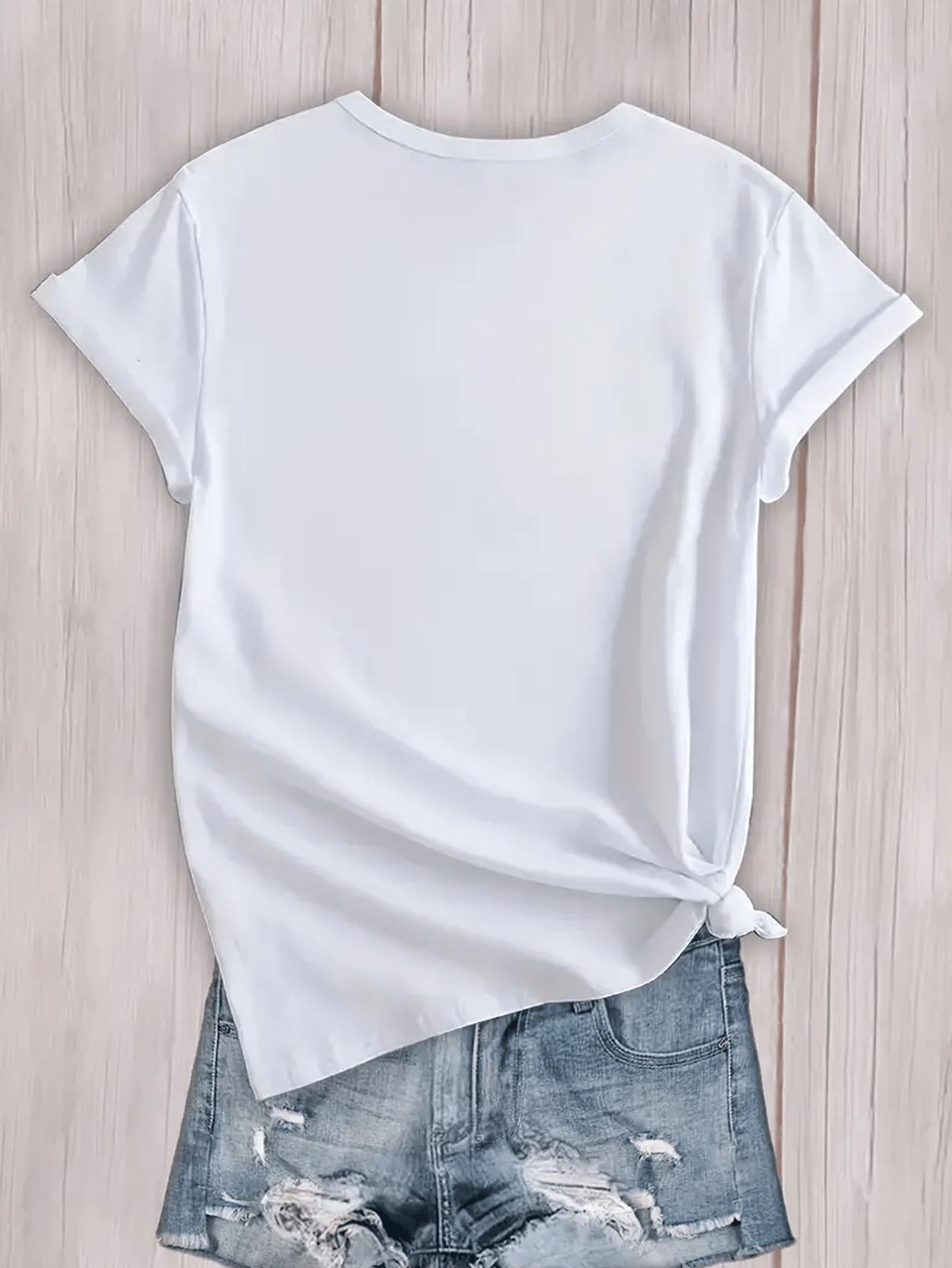 thumbnail image 2 of Valentine's Day Heart-Shaped Pattern Printed T-Shirt - Washed Cotton Short-Sleeved Round Neck Women's T-Shirt, The Perfect Choice For Summer Casual Wear, 2 of 6