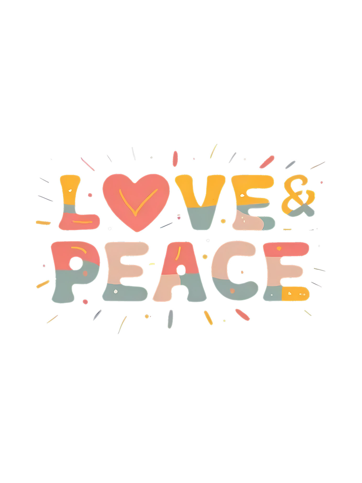 thumbnail image 4 of Women's "LOVE & PEACE" Colorful Graphic Tee - Casual Round Neck Short Sleeve, Comfortable Polyester-Spandex Blend, Machine Washable Summer Top, 4 of 8