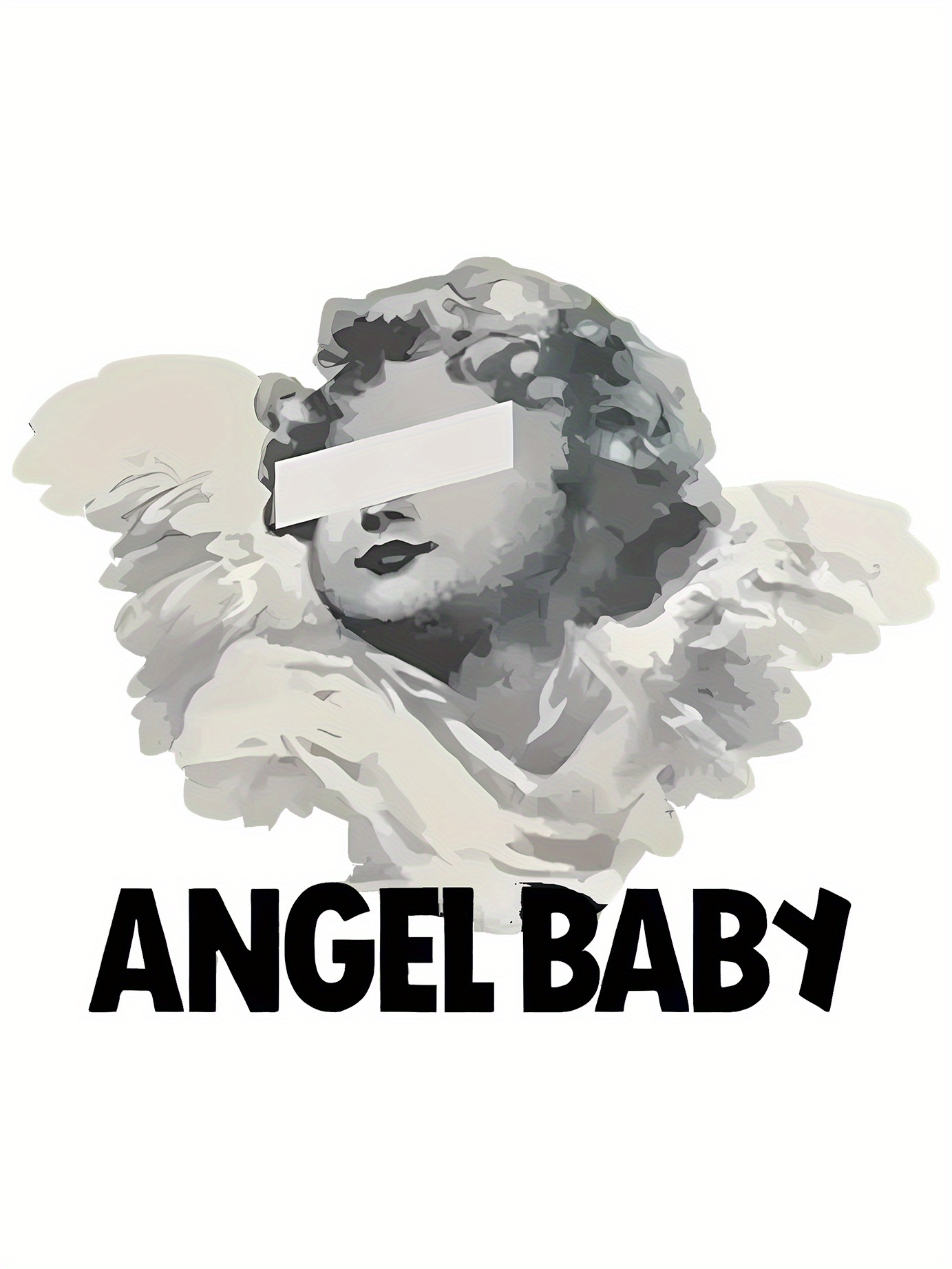 thumbnail image 4 of Women's Fashionable Round Neck Short Sleeve T-Shirt with Angel Youngsters Print, Casual Sporty Summer Top, Comfortable Polyester and Spandex Blend, Machine Washable, Pattern Print, Holiday, 4 of 8