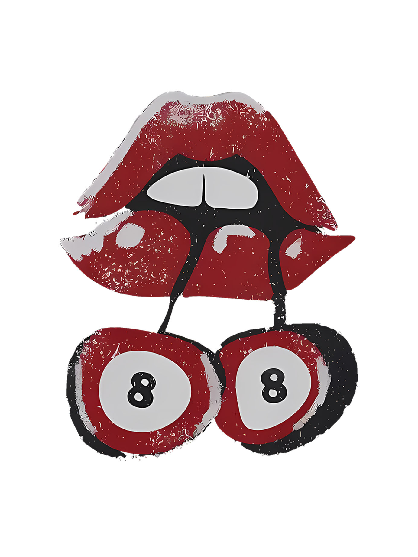 thumbnail image 3 of Women's Fun Cherry Lips Graphic Tee - Casual Crew Neck Short Sleeve T-Shirt, Stretchy & Machine Washable, Perfect for Summer, 3 of 8