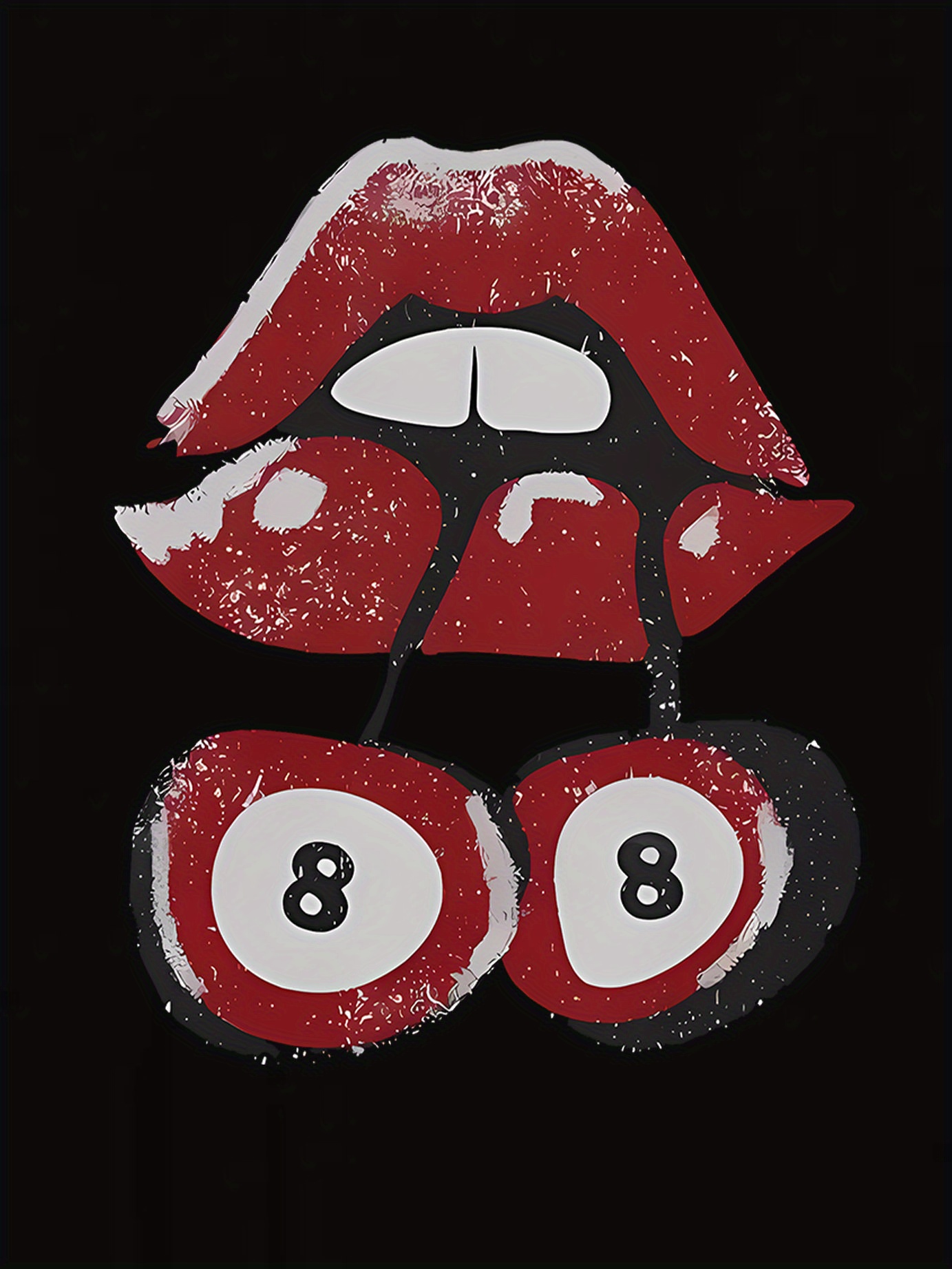 thumbnail image 4 of Women's Fun Cherry Lips Graphic Tee - Casual Crew Neck Short Sleeve T-Shirt, Stretchy & Machine Washable, Perfect for Summer, 4 of 8
