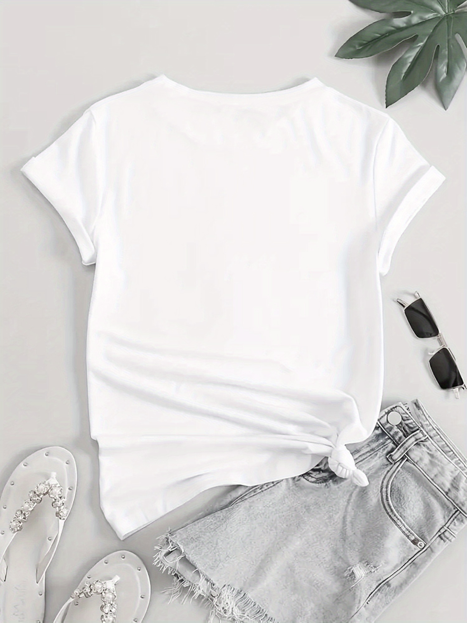 thumbnail image 4 of Women's Fashionable Black T-Shirt with Creative English Number Print - Casual Round Neck, Short Sleeve, Comfortable Polyester Blend, Machine Washable - Ideal for Summer, 4 of 8