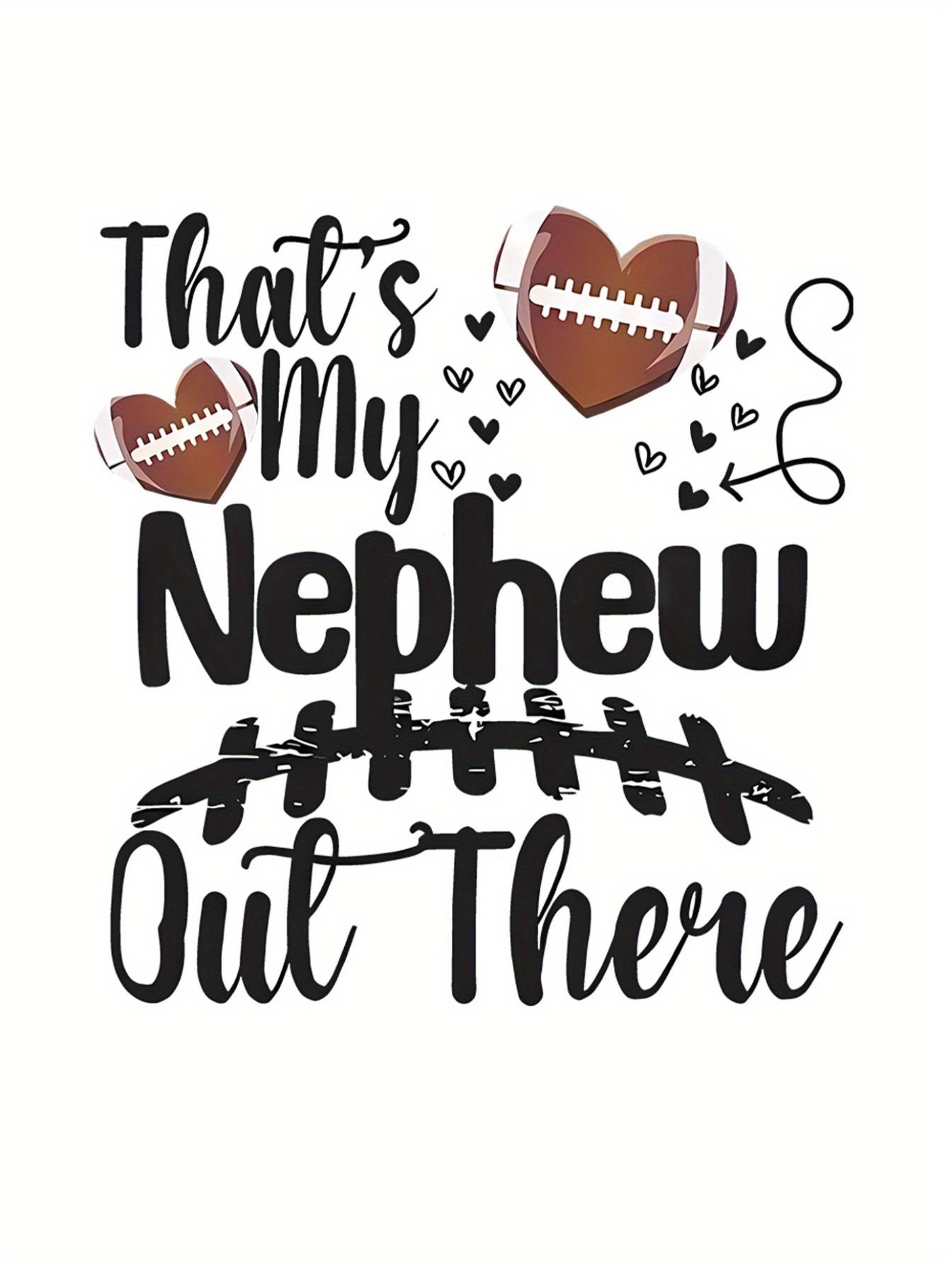 thumbnail image 3 of Women'S Casual Polyester-Spandex T-Shirt with Football Heart Nephew Graphic, Crew Neck Short Sleeve Shirt for All Seasons, 3 of 8