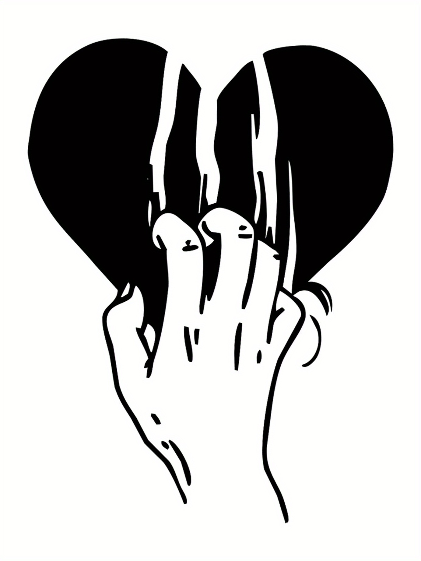 thumbnail image 3 of Scratches & Heart Print Comfy T-Shirt, Round Neck Short Sleeve Sports Tee, Women's Activewear, 3 of 8