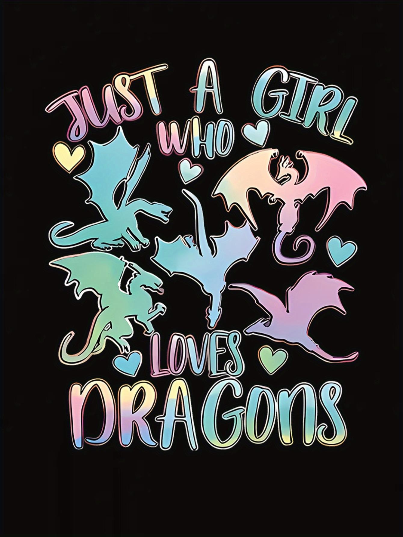 thumbnail image 3 of Women's Fun Gradient Dragon & Heart Graphic Tee - Casual Crew Neck Short Sleeve T-Shirt, Stretchy Polyester Blend, Machine Washable - Perfect for Summer, 3 of 8