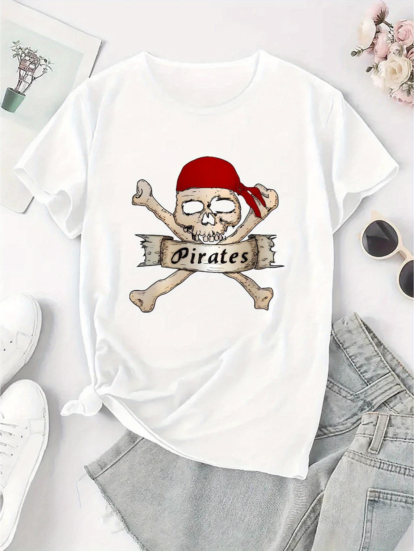 thumbnail image 4 of Women's Fashion Skull Print T-Shirt - Casual Crew Neck, Short Sleeve, Stretchy Polyester Blend, Machine Washable - Perfect for Summer & Sports, 4 of 8