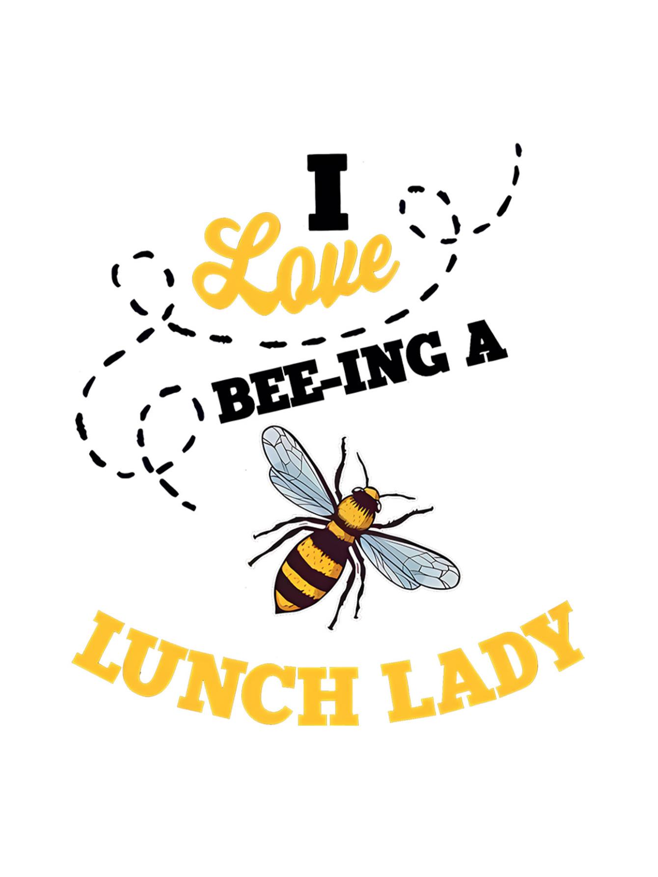 thumbnail image 4 of I Love Bee-ing a Lunch Lady Graphic T-Shirt - Casual Crew Neck Tee with Bee Print, 95% Polyester 5% Spandex Knit Fabric, Comfortable Stretch, Animal Pattern, All-Season Top for Women, 4 of 8