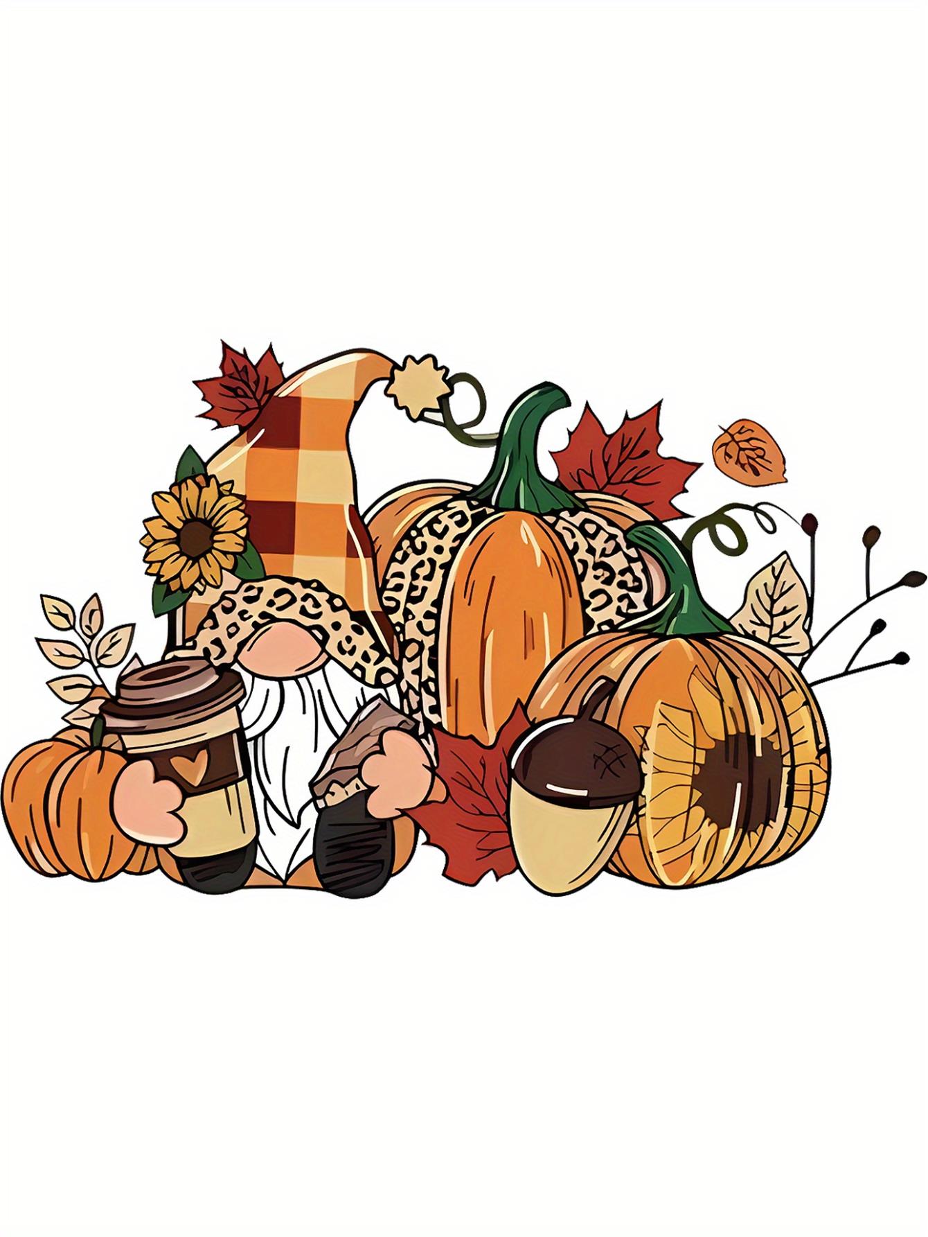 thumbnail image 3 of Minimalist Halloween Pumpkin Dwarf Pattern Print T-shirt, Short Sleeve Crew Neck Casual Top For Summer & Spring, Women's Clothing, 3 of 8