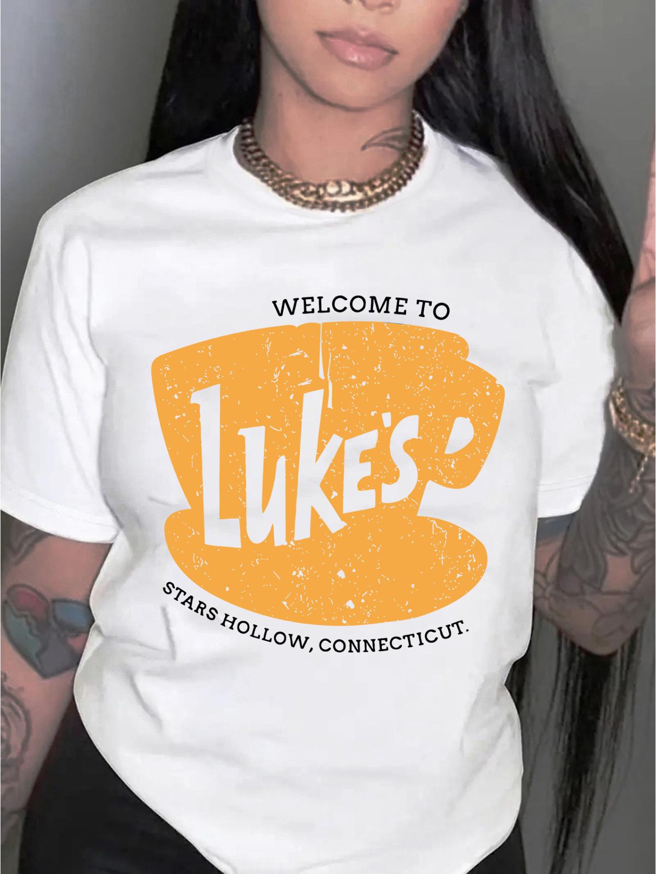 thumbnail image 2 of Women's Casual Letter Print T-Shirt - Comfy Crew Neck Short Sleeve, Stretchy Polyester Blend, Machine Washable - Perfect for Summer & Casual Attire, Leisure Style, ALL/Global/All, 2 of 8