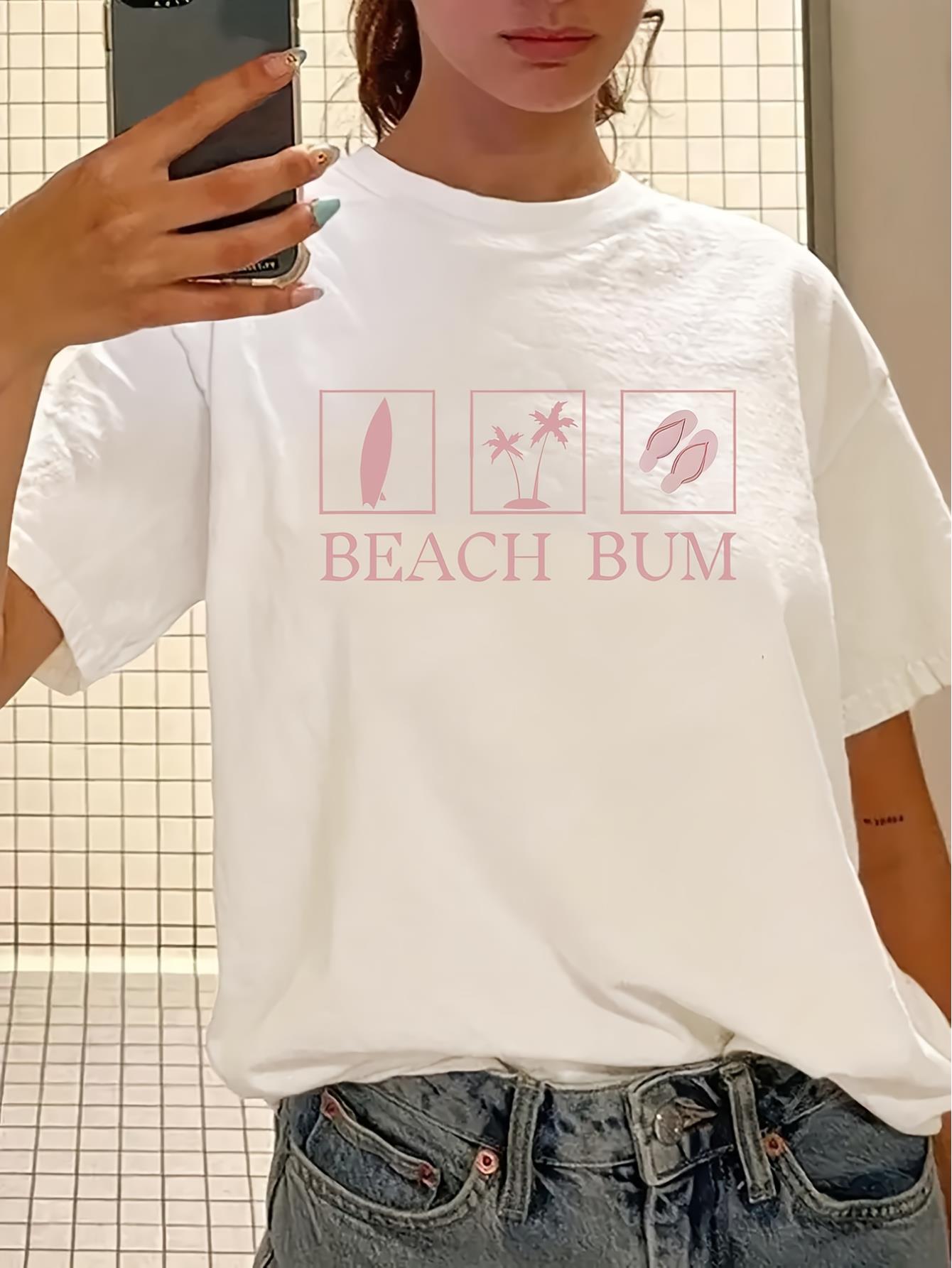 thumbnail image 1 of One Piece Round Neck Printed T-shirt Round Neck Vintage Casual Printed T-shirt Top Women's Clothing, 1 of 6