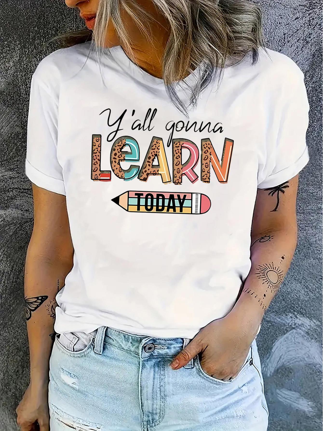 thumbnail image 1 of Women's Colorful Geometric Print T-Shirt - Casual Crew Neck, Short Sleeve, Stretchy Polyester Blend, Machine Washable - Perfect for Summer & Everyday Fashion, 1 of 8