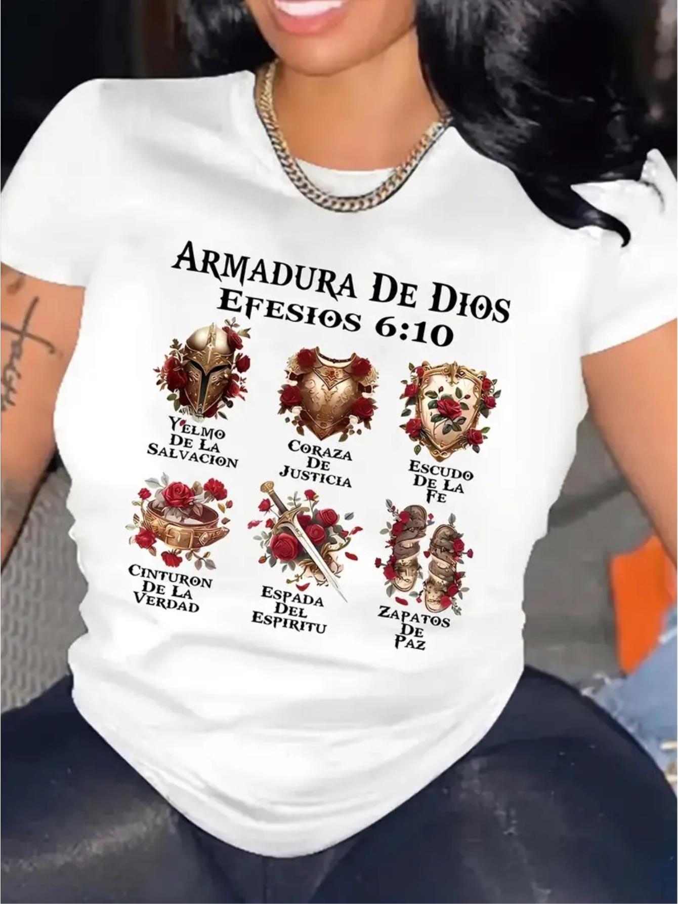thumbnail image 1 of Women'S Vintage Casual Printed T-Shirt with a Round Neck, 1 of 8