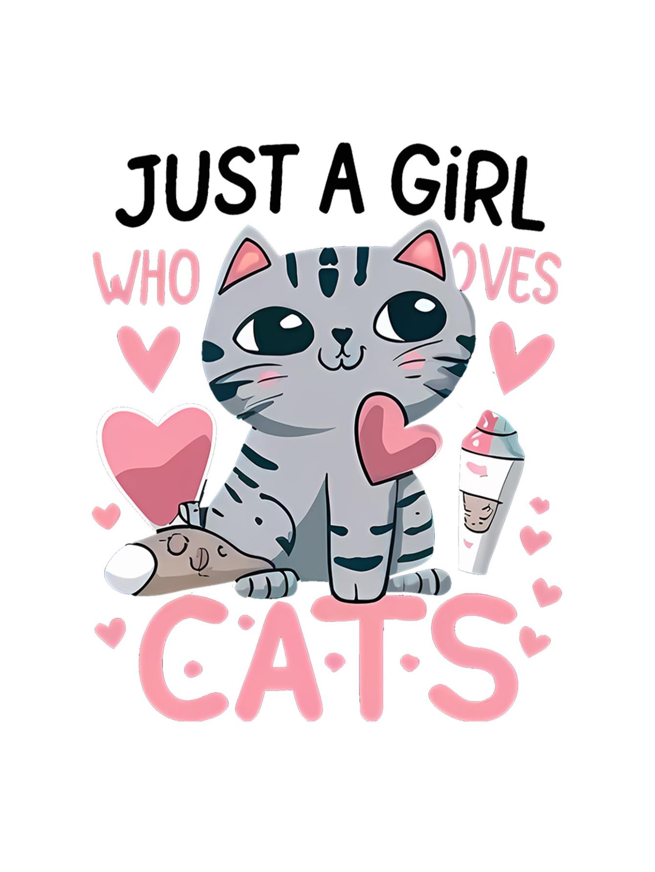 thumbnail image 3 of Chic Pink Heart & Cat Graphic Tee for Women - Casual Crew Neck Short Sleeve, Stretchy Polyester Blend, Machine Washable - Perfect Summer Top, 3 of 8