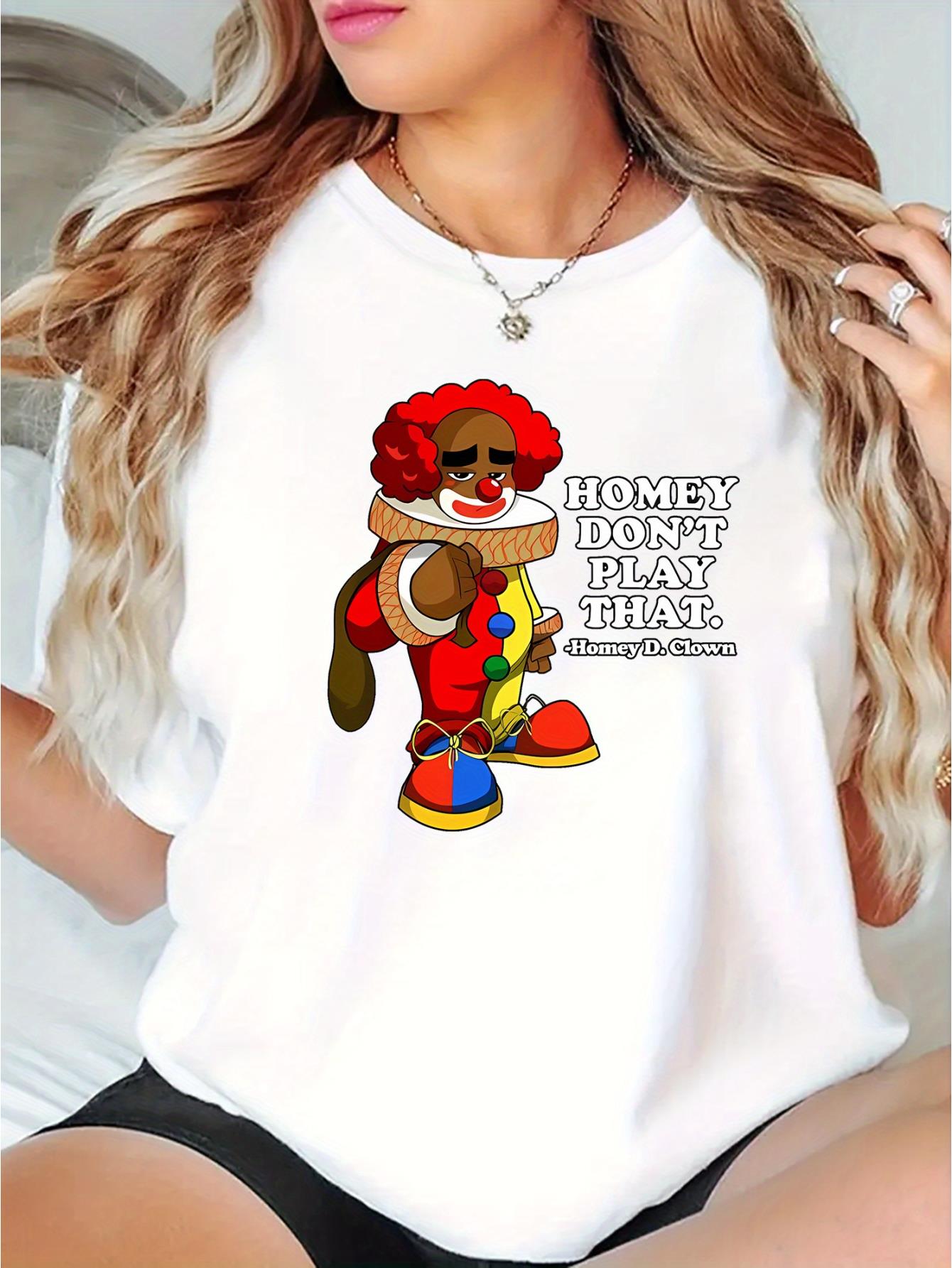 thumbnail image 2 of Cartoon & Slogan Print Comfy T-Shirt, Round Neck Short Sleeve Sports Tee, Women's Activewear, Leisure Style, ALL/Global/All, 2 of 8