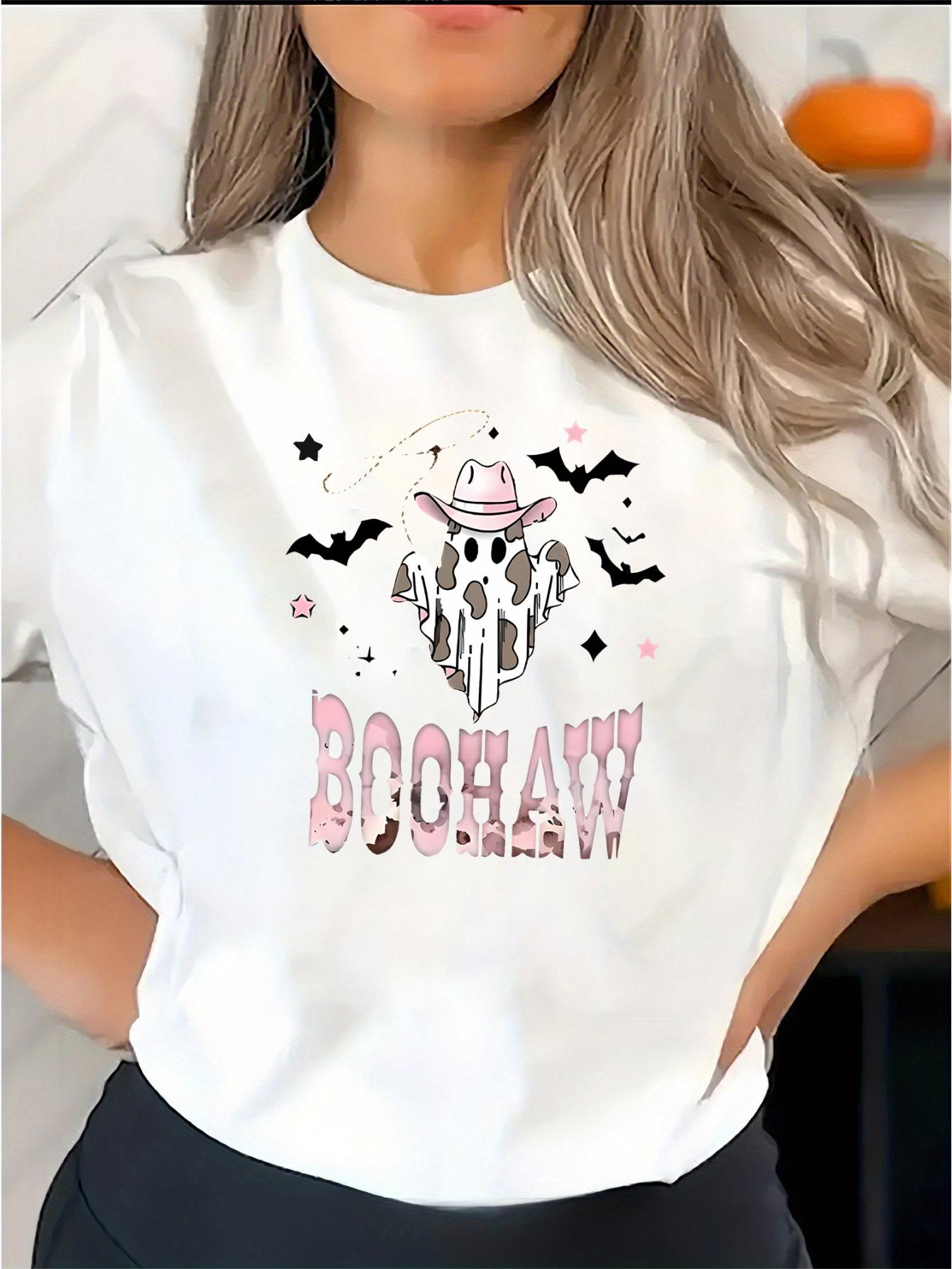 thumbnail image 2 of Women's "Boho Haw" Print Fashion Tee - Casual & Sporty Round Neck Short Sleeve, Comfortable Polyester Blend Summer Top with Festive Holiday Vibes, 2 of 8