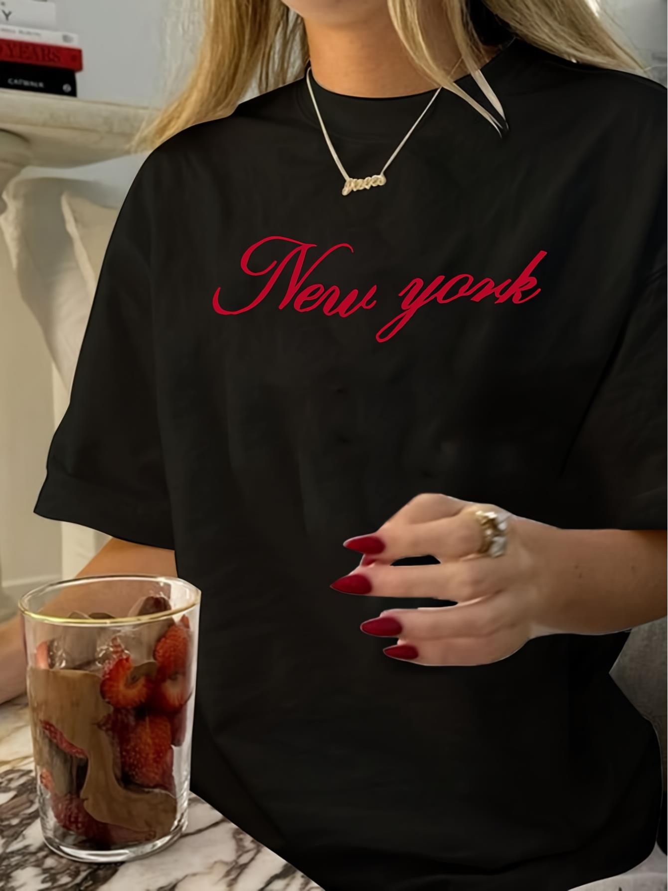 thumbnail image 1 of A Round-Neck Printed T-Shirt, Vintage Casual Printed Top for Women., 1 of 6