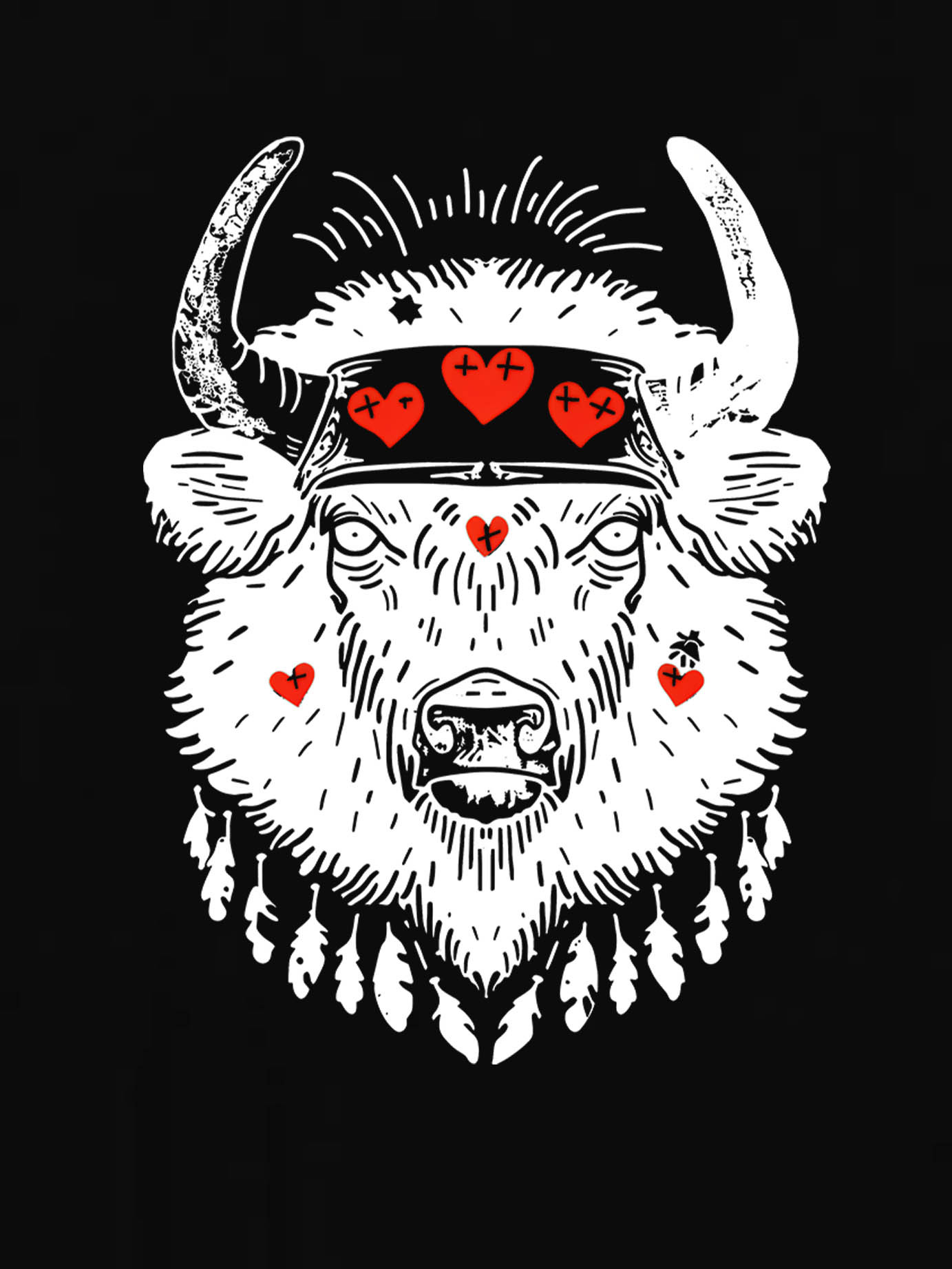 thumbnail image 2 of [Vacation Ready] Women's Casual Buffalo Heart Graphic Tee - White Crew Neck Short Sleeve T-Shirt, Stretchy & Comfortable Summer Top with Unique Animal Design, Perfect for Casual Attire, 2 of 8