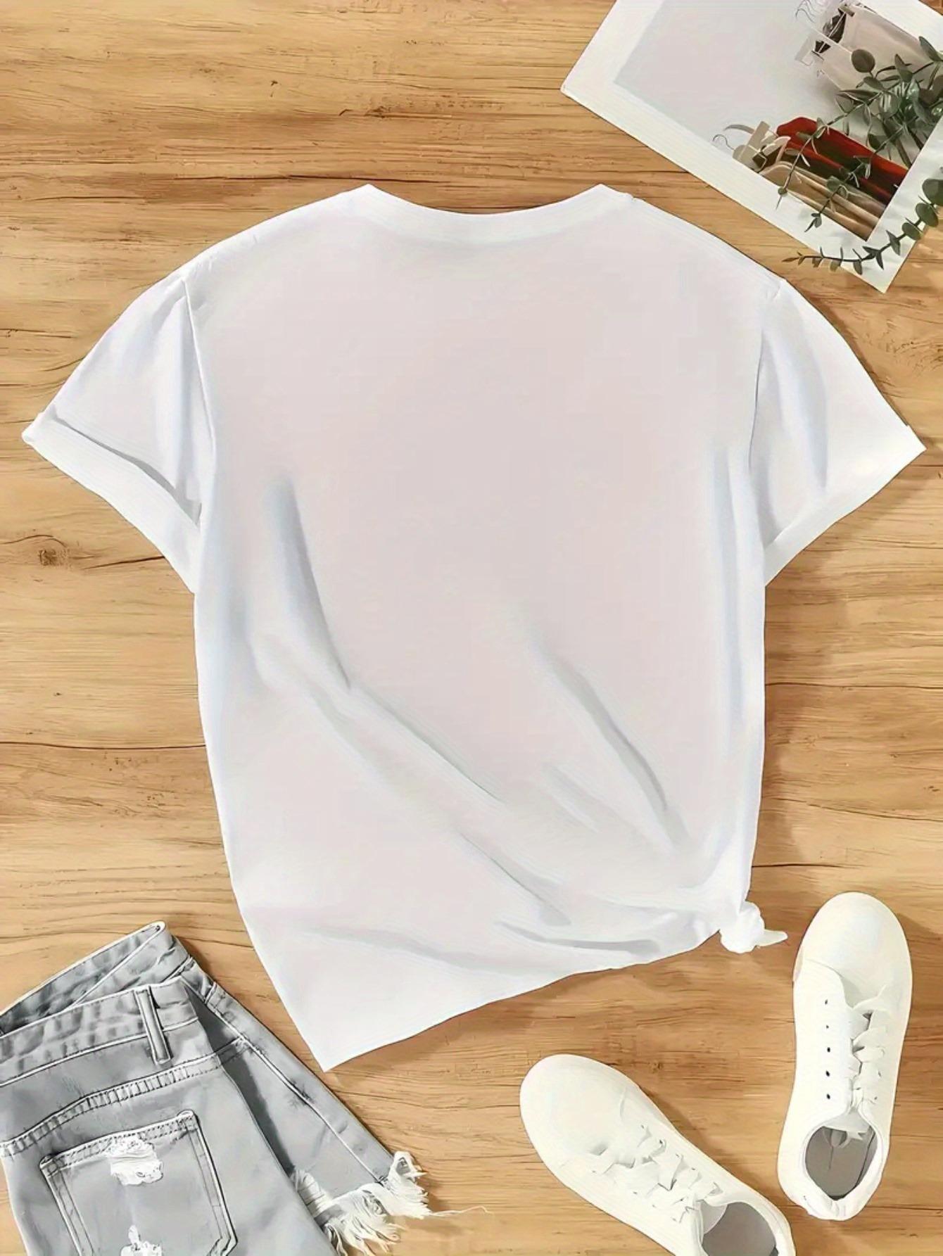 thumbnail image 3 of Philip Plein Women's Casual Graphic Tee - Loose Fit Round Neck Short Sleeve, White with Blue Logo Print, Lightweight Polyester Fabric, Perfect for Casual Attire, 3 of 8