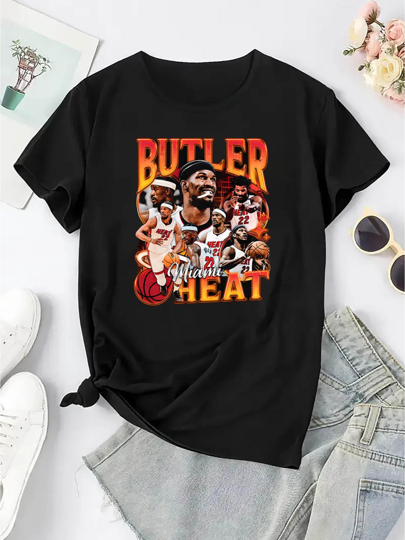 thumbnail image 4 of Women'S Casual Basketball Player Portrait Graphic T-Shirt, Polyester Knit Fabric, Crew Neck, Medium Stretch, All Season Short Sleeve Tee, 180g/m² - Comfortable Summer Top, 4 of 8