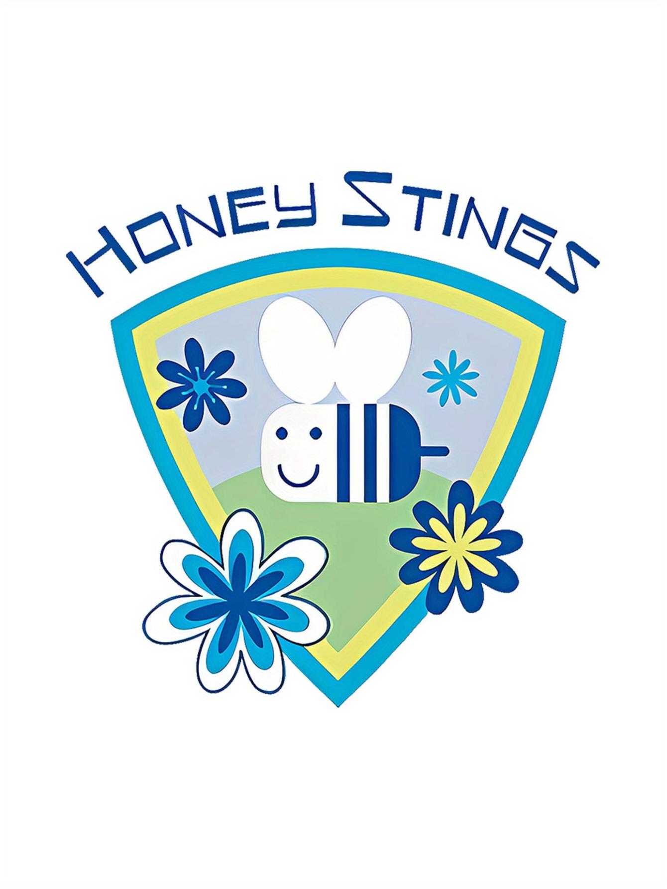 thumbnail image 3 of Women's Honey Stings Cartoon Bee & Flower Graphic T-Shirt - Soft, Comfortable Casual Summer Top, White Crew Neck Tee with Playful Design, Vacation Tshirt | Trendy Cartoon Shirt | Nontransparent Fabri, 3 of 8