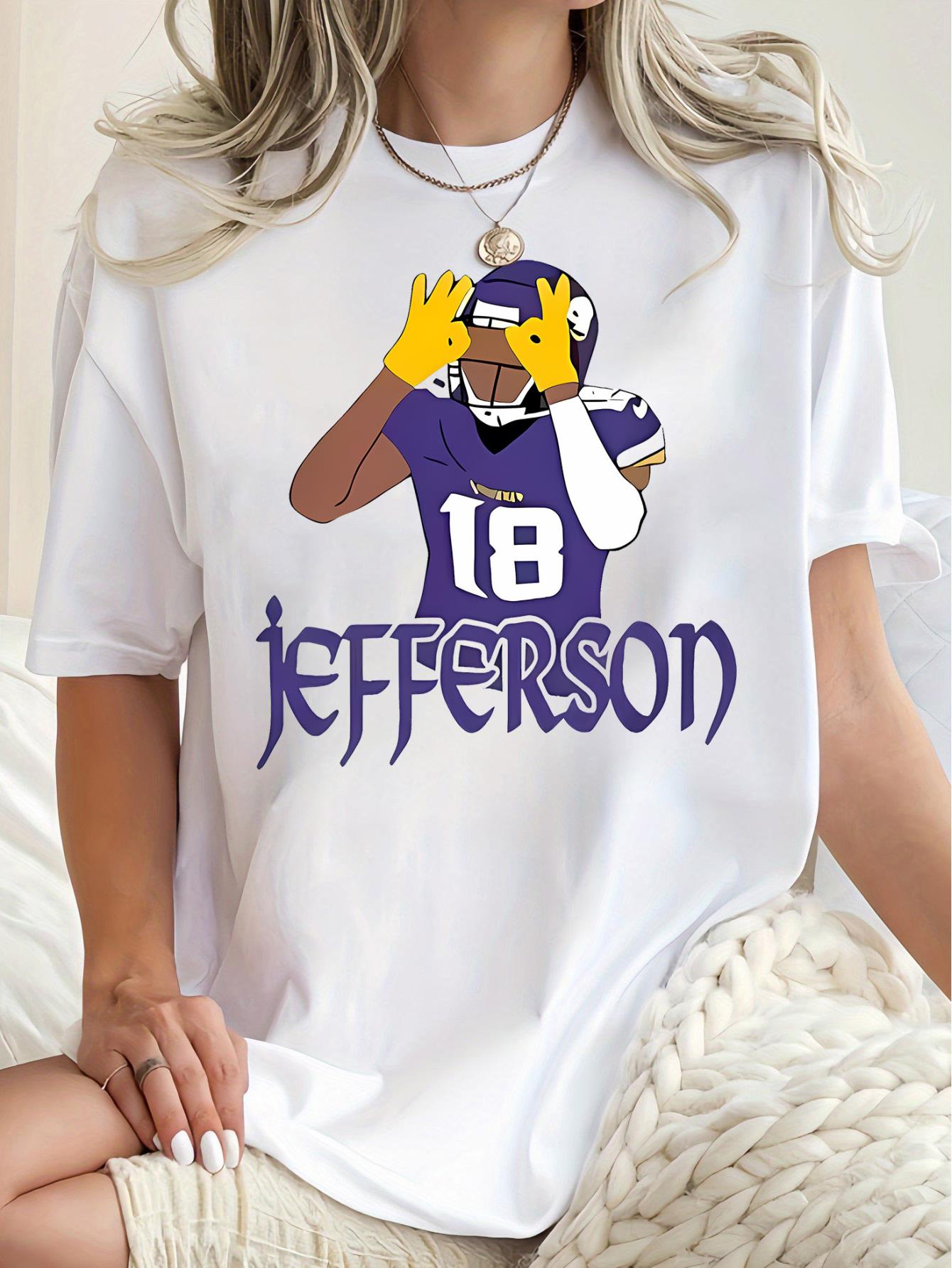 thumbnail image 2 of Women's Fun Football Player Graphic Tee - Casual Crew Neck Short Sleeve T-Shirt, Stretchy & Machine Washable, Perfect for Summer, English, Rugby, Fashion Trend, 2 of 8