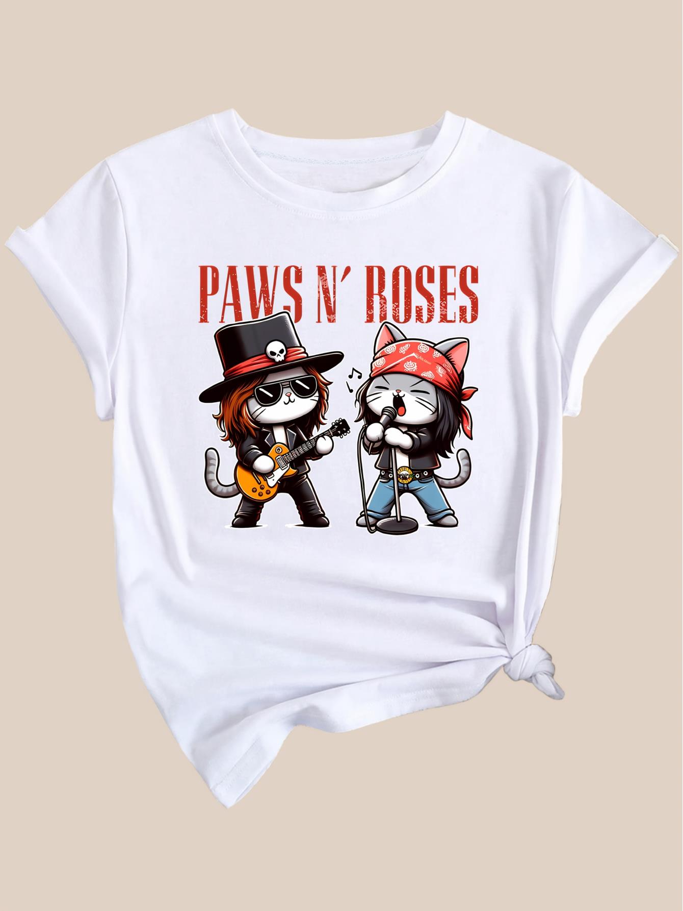 thumbnail image 3 of Casual Stylish Short-Sleeve T-Shirt with a Round Neck Featuring a Printed Design of a Singing Duo And a Black Woman., 3 of 7