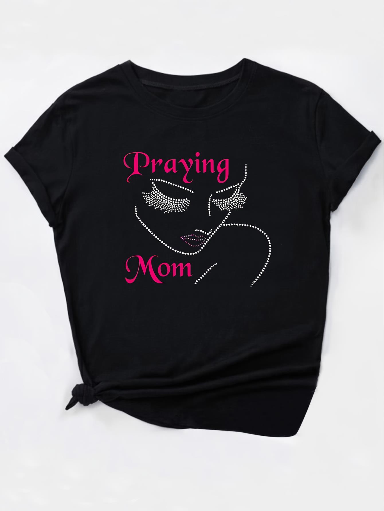 thumbnail image 3 of Casual Stylish Top with a Round Neck And Short Sleeves Featuring a Printed Design of a Beautiful Woman with Diamond-Like Art., 3 of 7