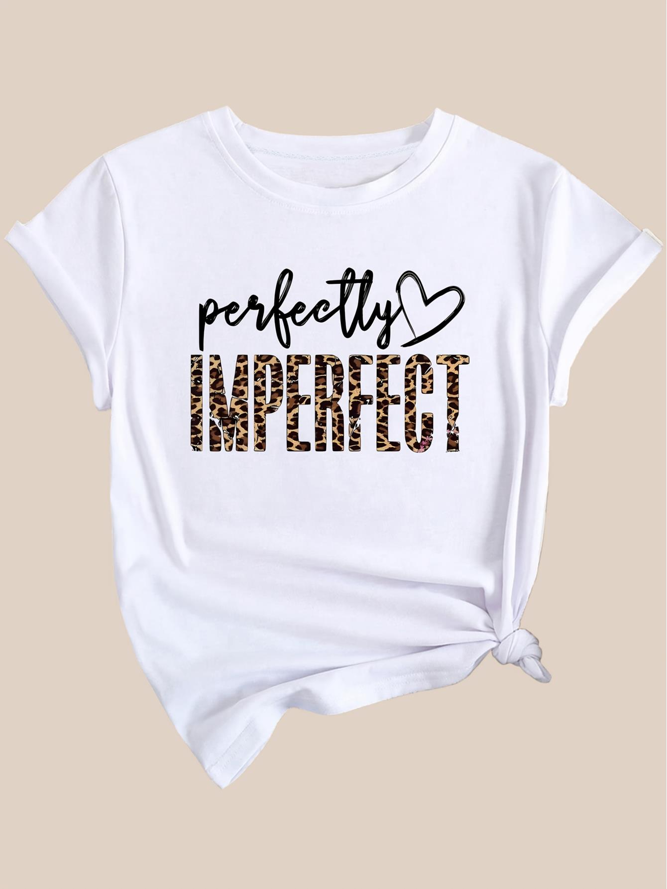 thumbnail image 3 of Perfect Love Print Casual Fashion Top for Black Women, Short-Sleeve Round Neck T-Shirt for Valentine'S Day., 3 of 7