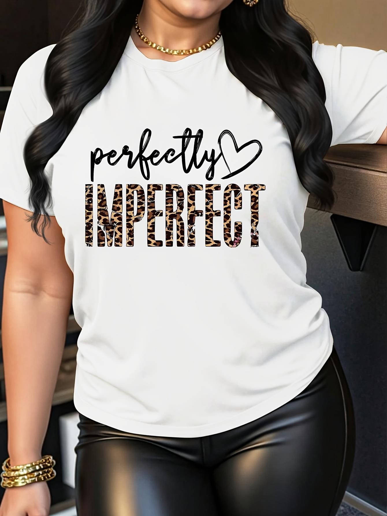 thumbnail image 1 of Perfect Love Print Casual Fashion Top for Black Women, Short-Sleeve Round Neck T-Shirt for Valentine'S Day., 1 of 7
