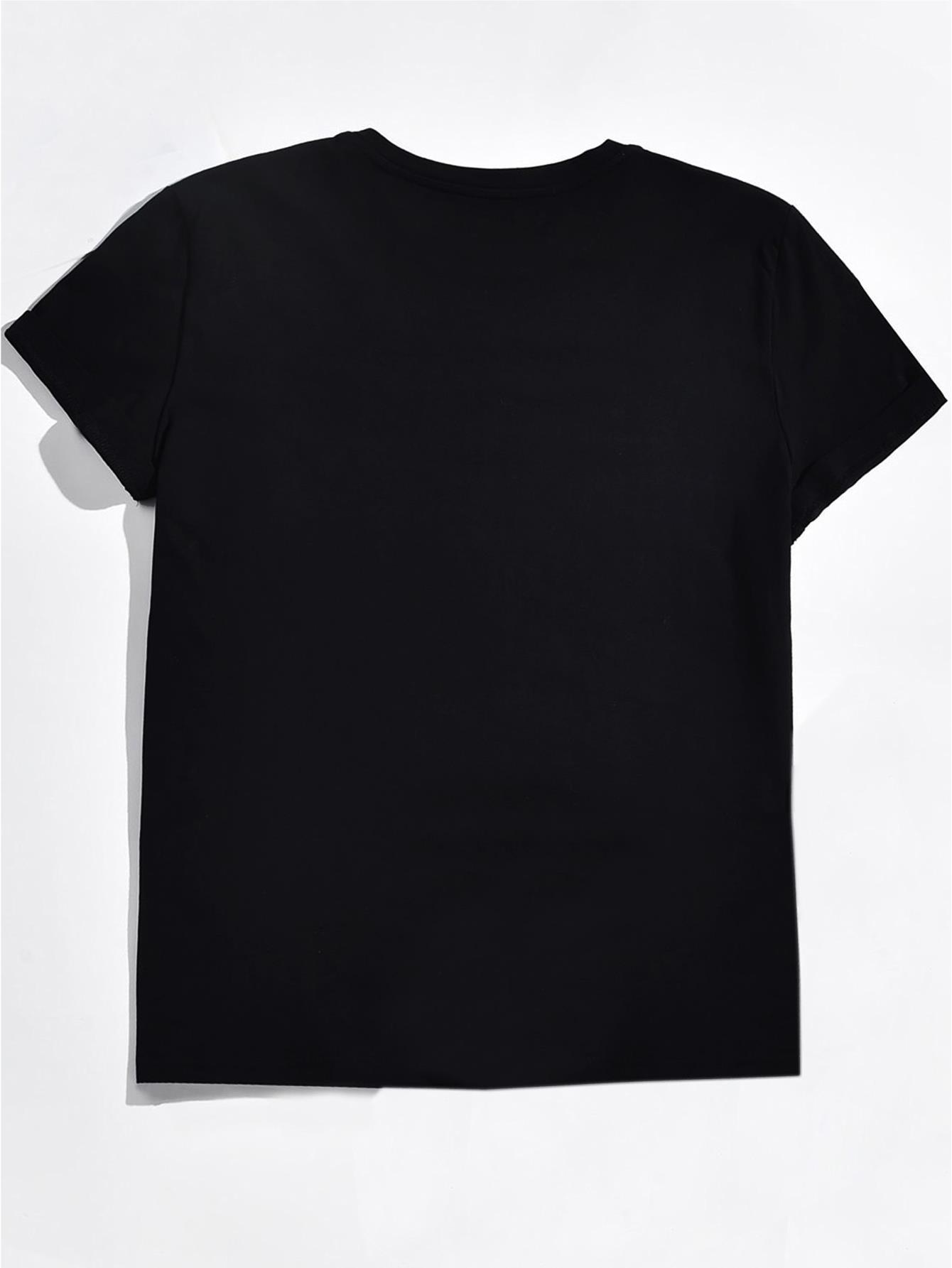 thumbnail image 2 of Creative Golden Letter Heart Print Casual Fashion Top for Black Women, Round Neck Short Sleeve T-Shirt., 2 of 7