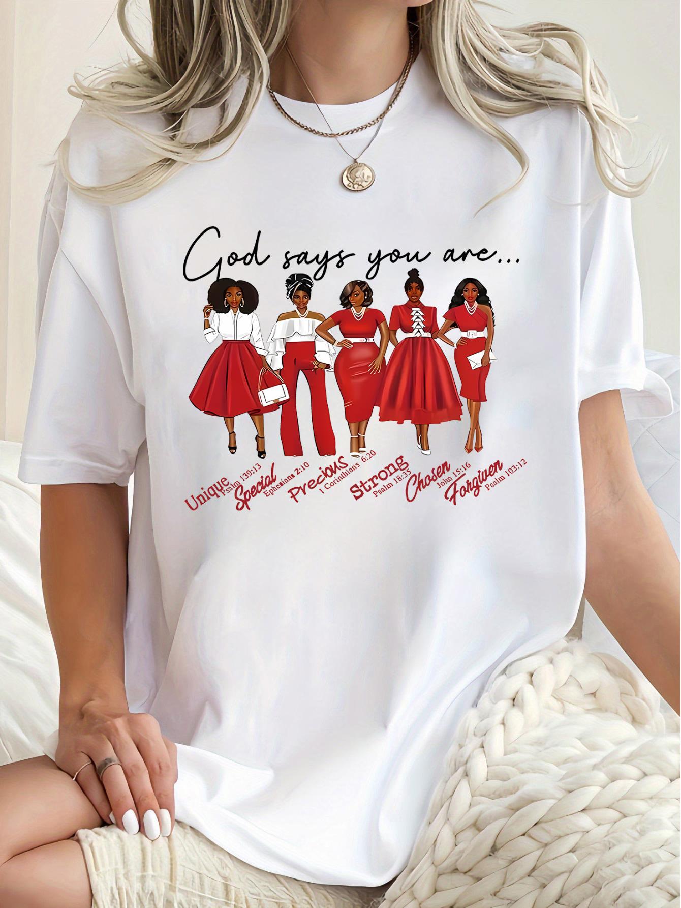 thumbnail image 2 of 1pc Inspirational Women'S Fashion Tee, Casual Round Neck Short Sleeve T-Shirt with Positive Affirmations, Knitted Polyester Blend, Comfortable All-Season Top, 2 of 8