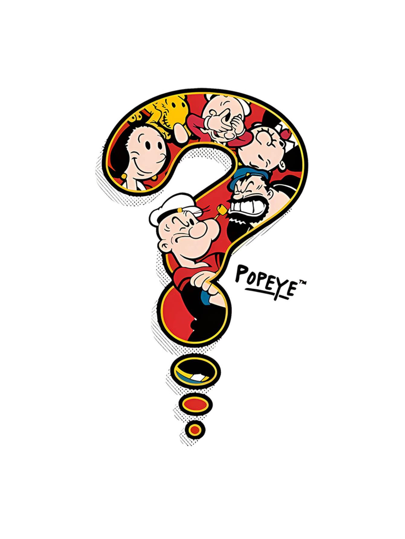 thumbnail image 3 of [1pc Popeye Graphic Print T-Shirt] Popeye-Inspired Graphic Print T-Shirt for Women, Casual Crew Neck Short Sleeve Tee, Polyester Knit Fabric with Medium Stretch, Geometric Pattern, Comfortable for Al, 3 of 8