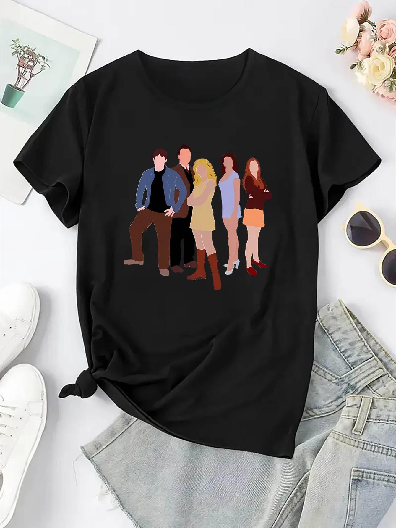 thumbnail image 4 of Creative Designs for Young People, Featuring Printed Patterns on Women'S Trendy Round-Neck Short-Sleeve T-Shirts, Simple And Casual Sportswear, Perfect for Comfortable Summer Outfits During Holidays., 4 of 8