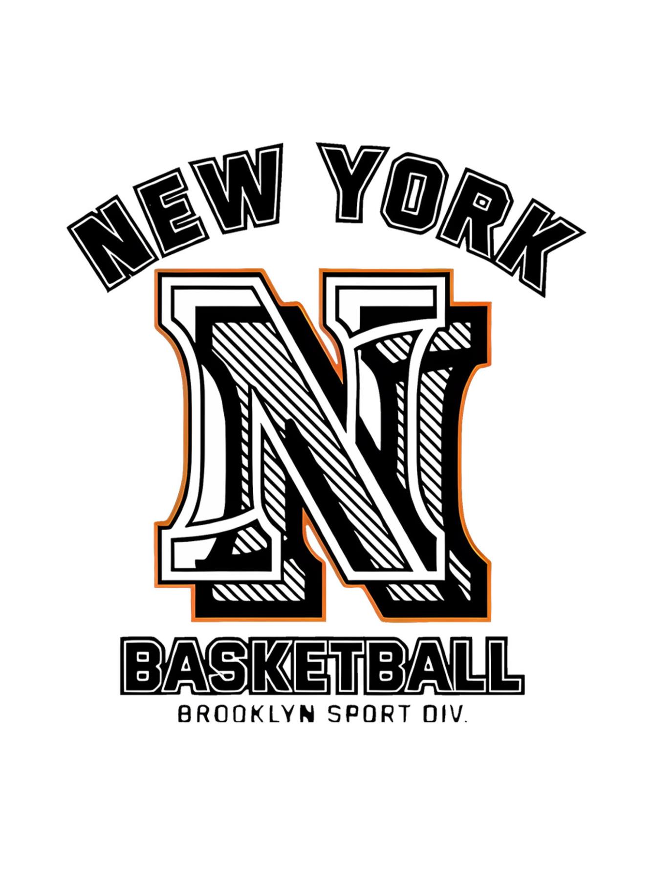 thumbnail image 3 of 1pc Women'S Casual Crew Neck T-Shirt, New York Basketball Graphic Print, Polyester Knit Fabric, Medium Stretch, All-Season Fashion Top, 3 of 8
