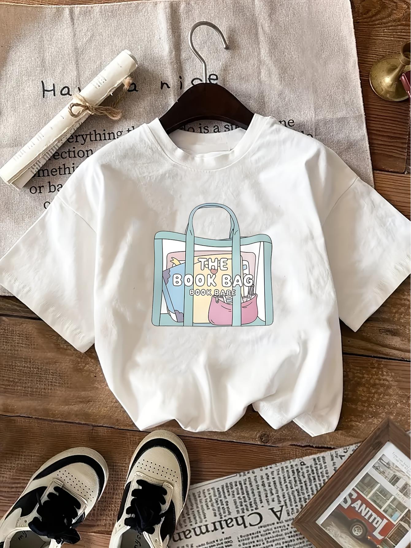 thumbnail image 1 of A Round-Neck Printed T-Shirt, Vintage Casual Printed Top for Women., 1 of 6